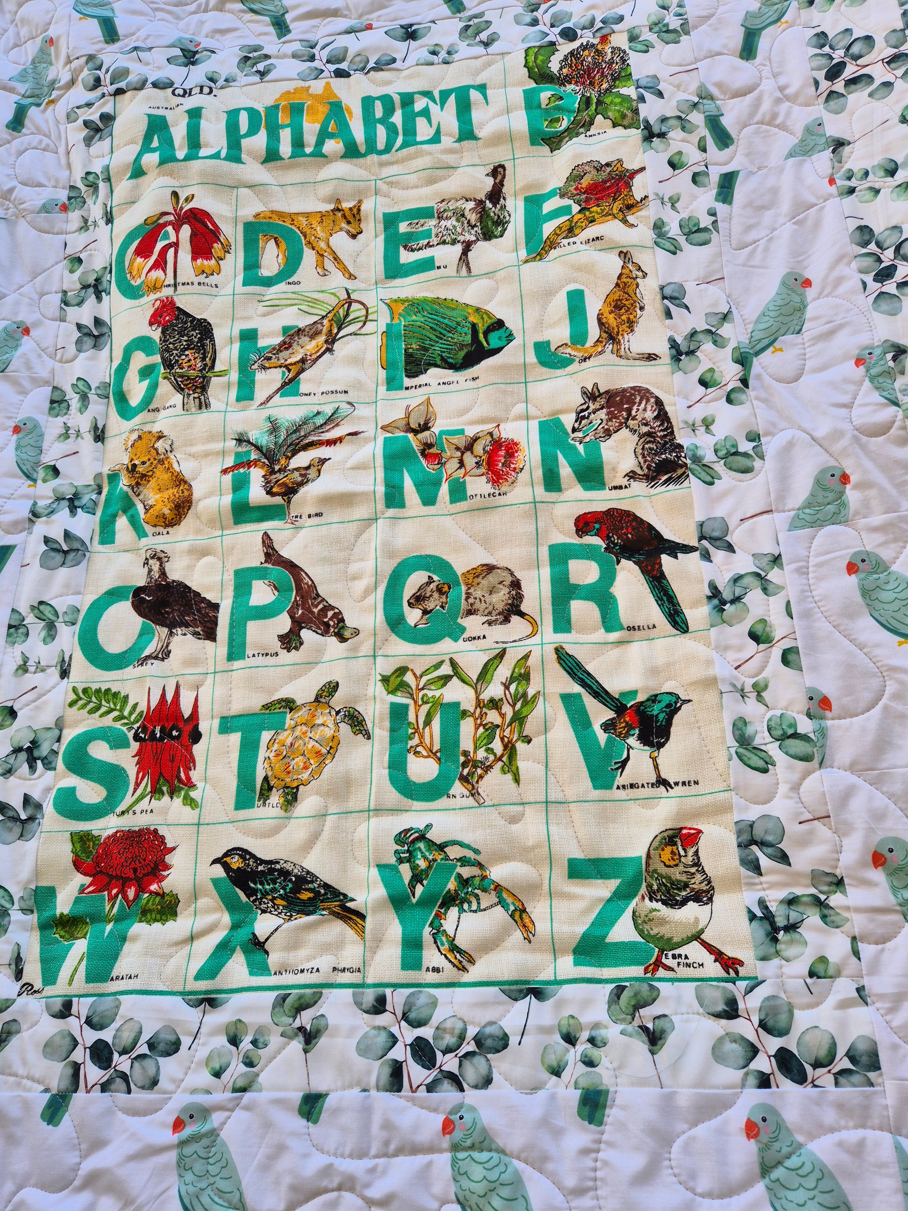 Australian Alphabet Cot quilt