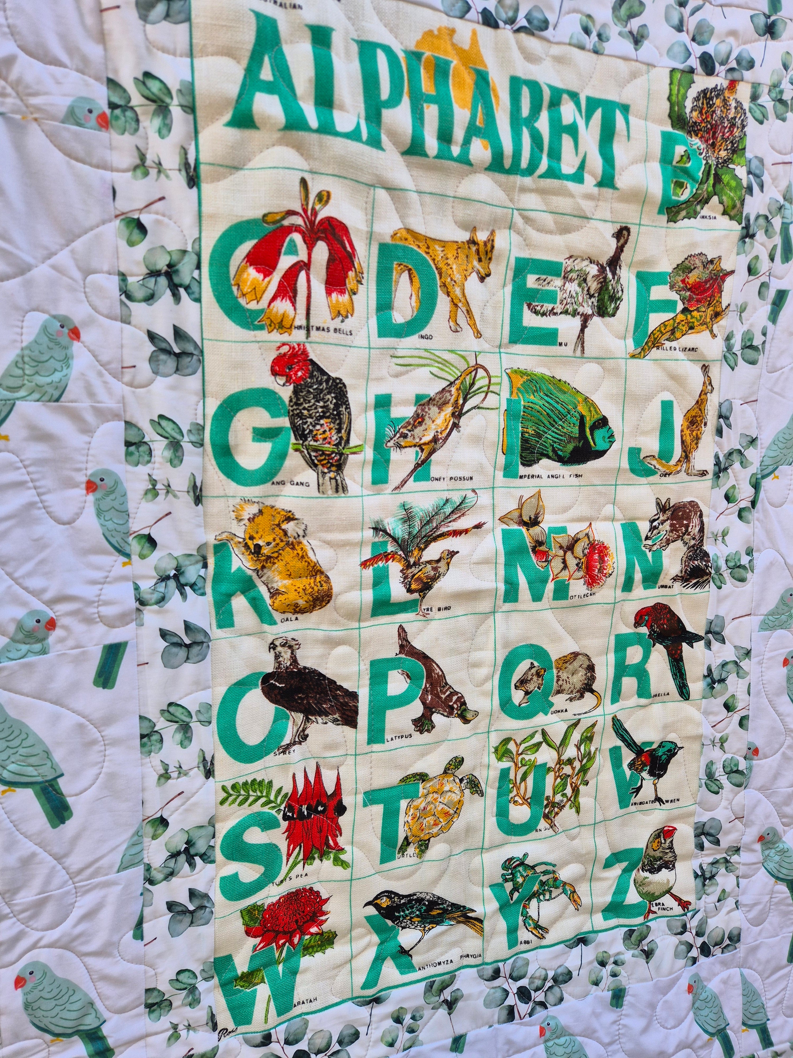 Australian Alphabet Cot quilt