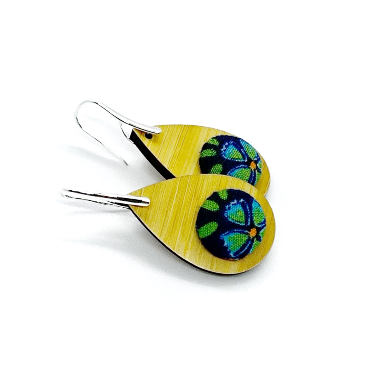 Kimono XL Tear Drop Earrings - Blues and Greens