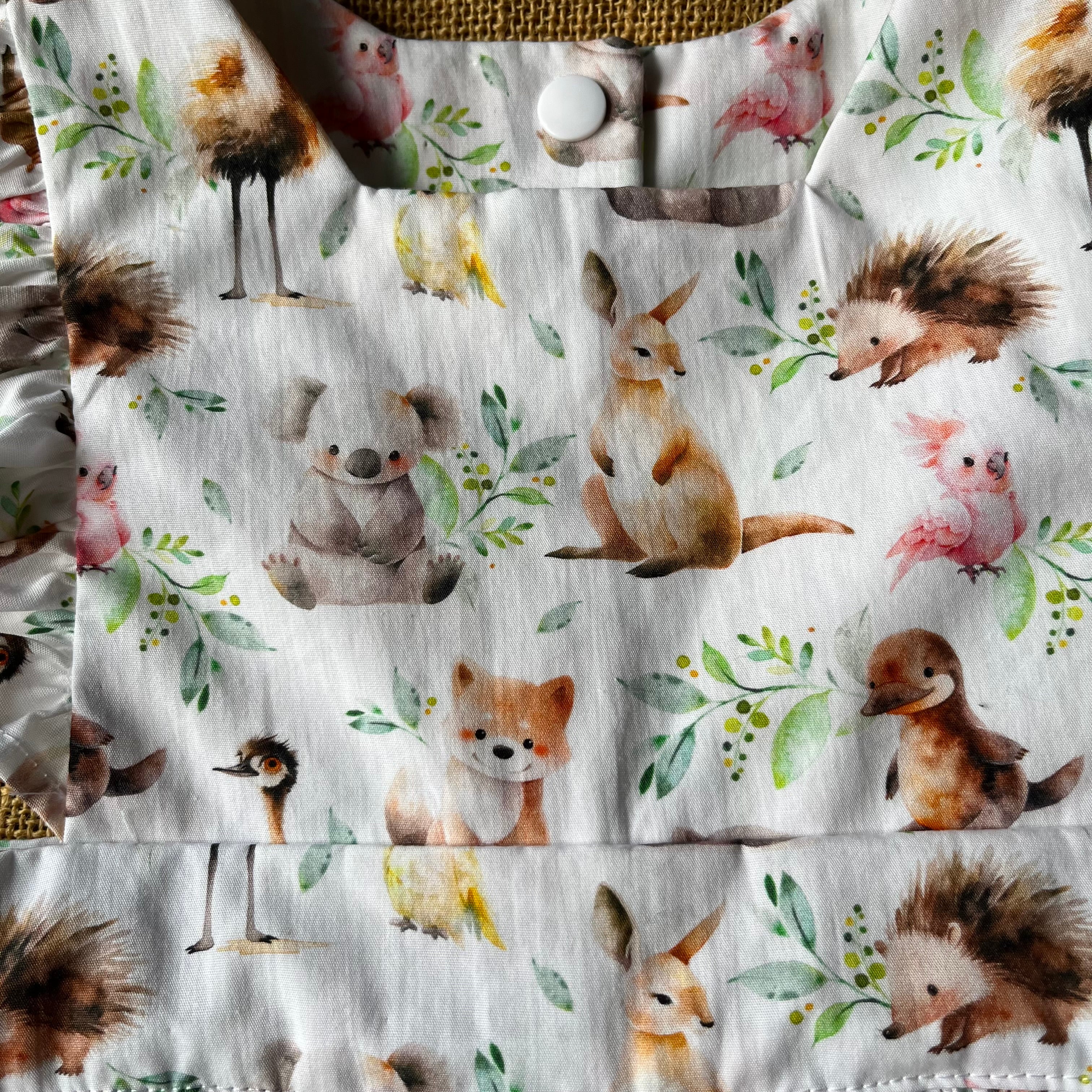 Handmade Pinafore Dress | Baby Aussie Animals | Sizes 3,4 and 5