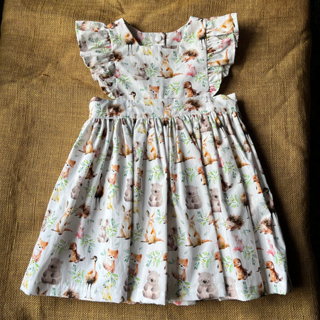Handmade Pinafore Dress | Baby Aussie Animals | Sizes 3,4 and 5