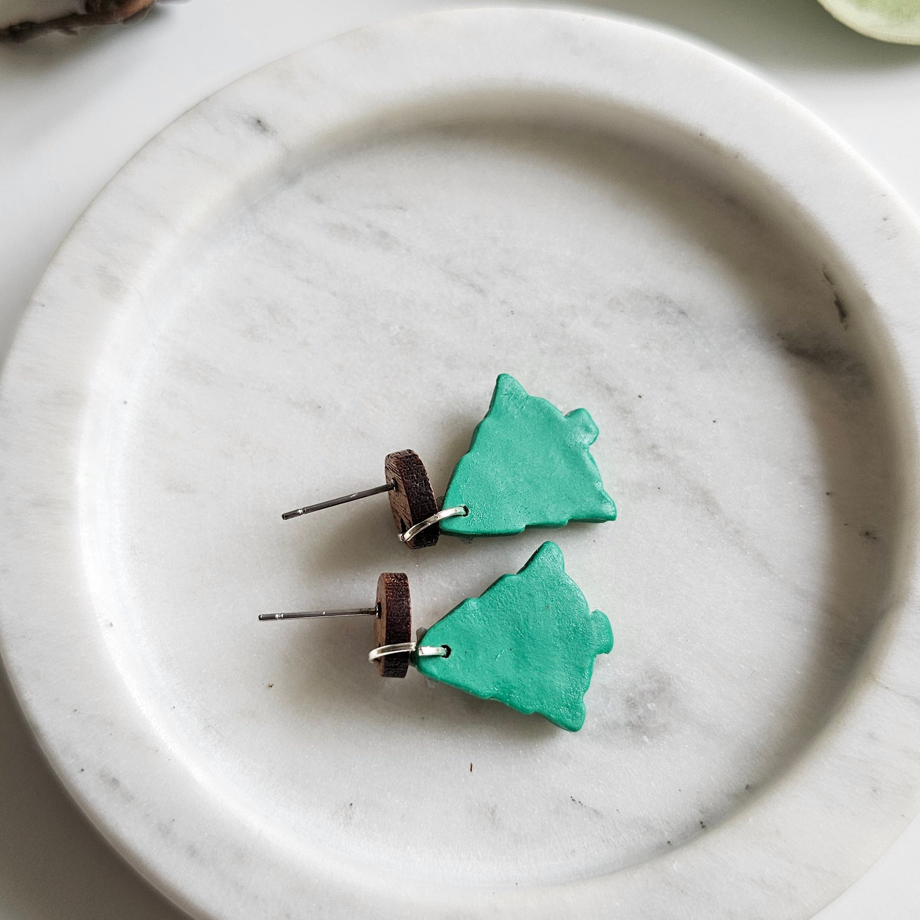 Australian Native Christmas Tree Earrings , Polymer Clay Handmade Jewelry.