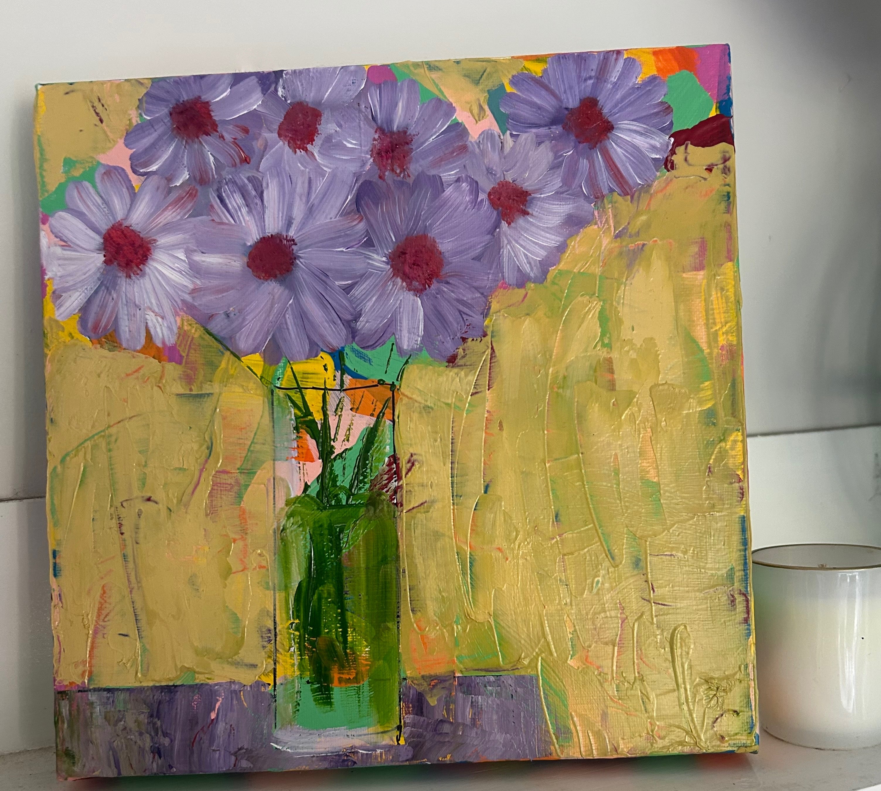Purple Daisies Original Wall Art
