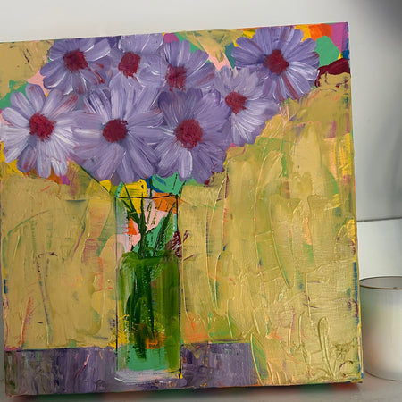 Purple Daisies Original Wall Art