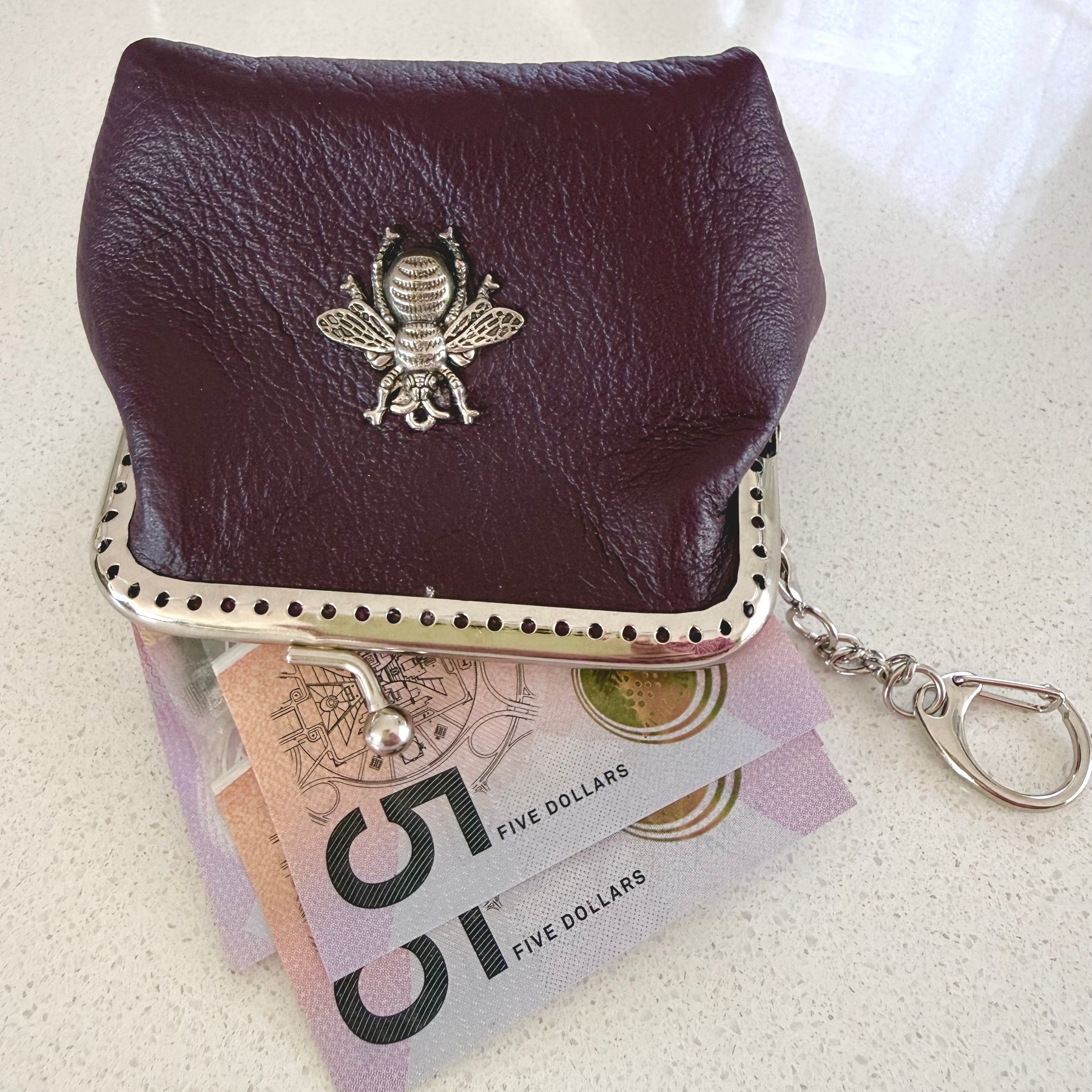‘Bee’ coin purse with key chain