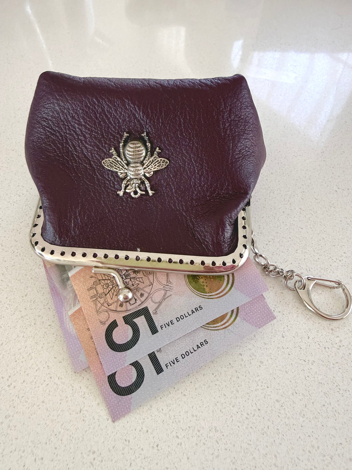 ‘Bee’ coin purse with key chain