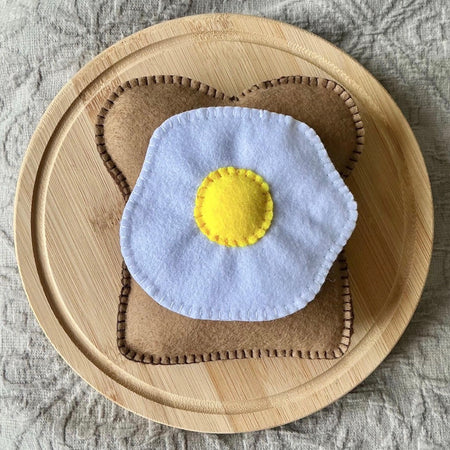 Felt fried egg on toast
