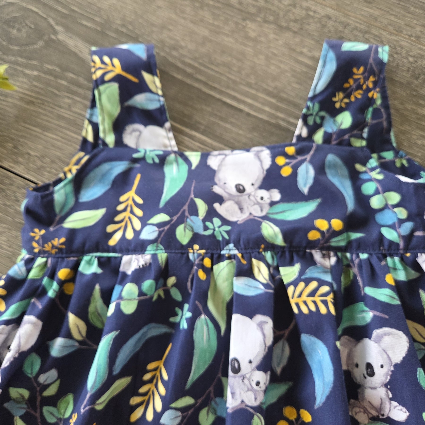 "Koala Capers" Dress, Bloomers & Bow - Size 9-12 Months