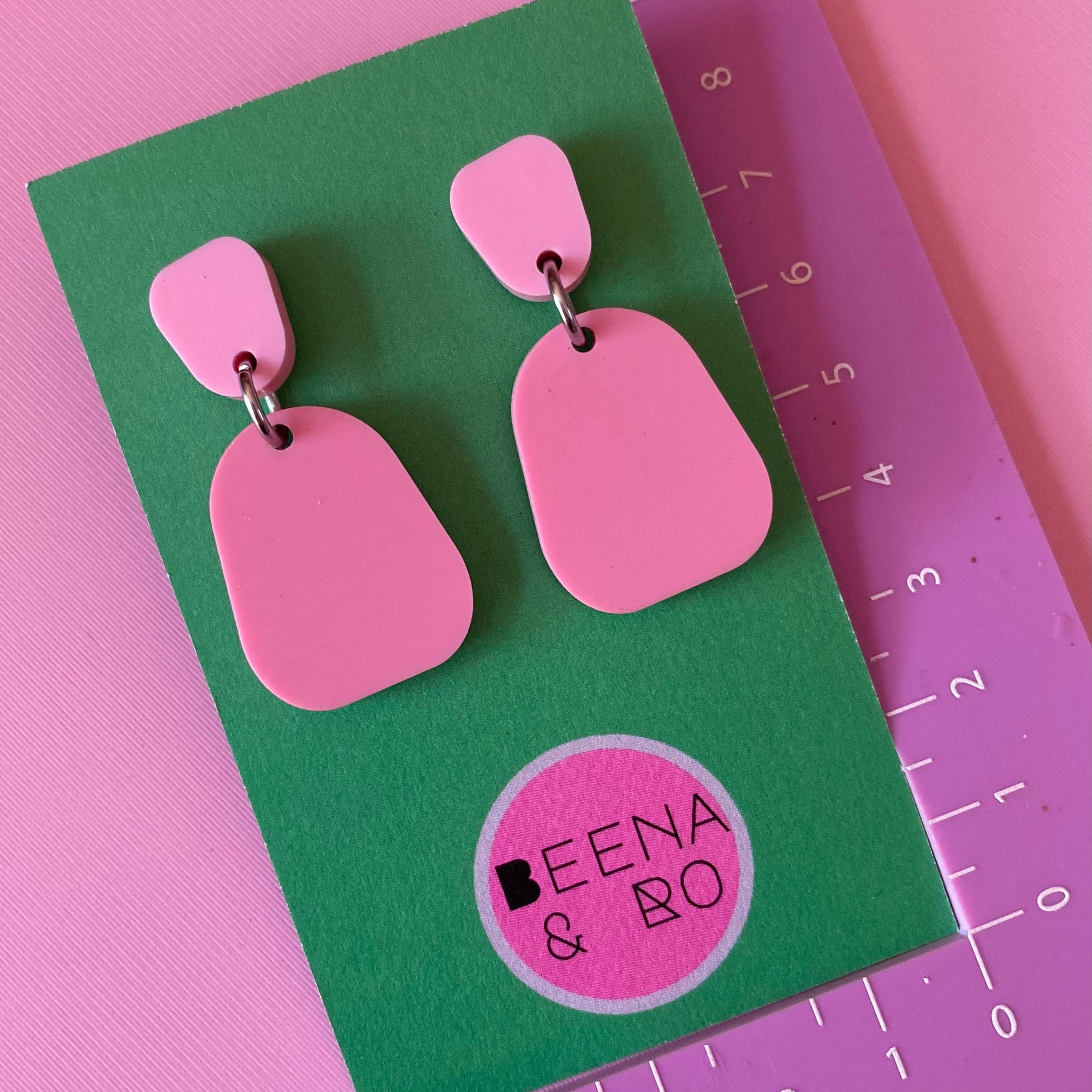 Pink acrylic earrings