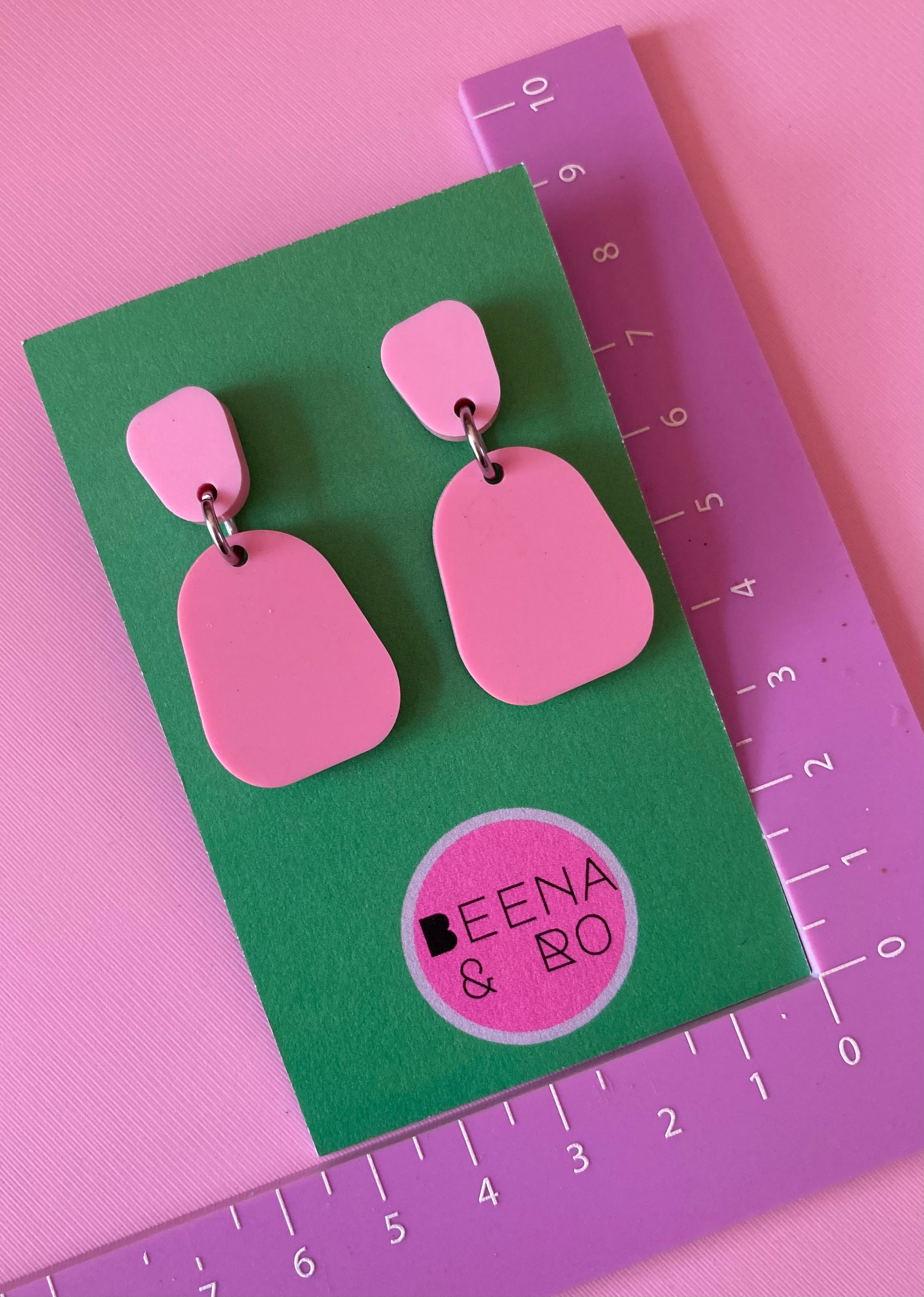 Pink acrylic earrings