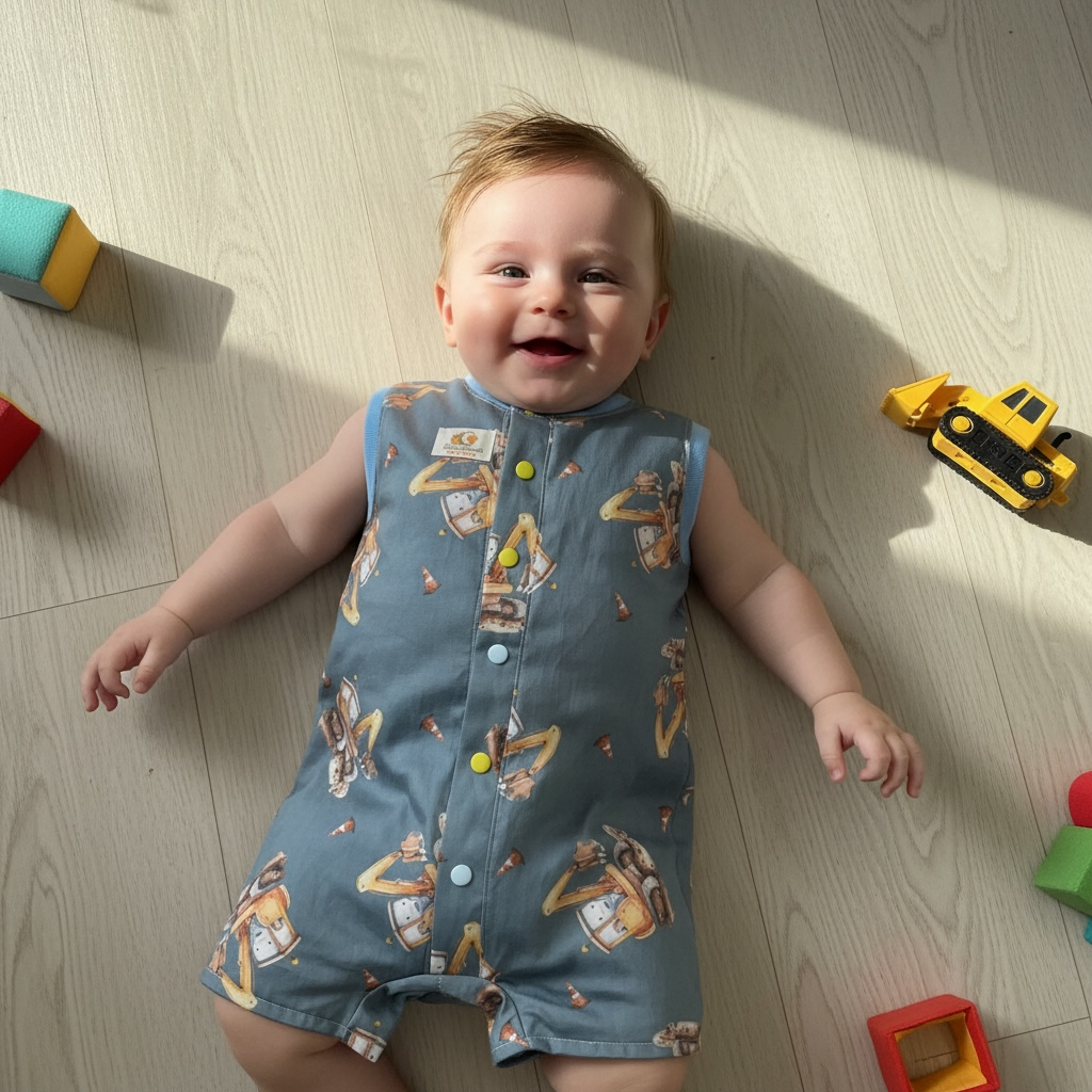 TOSSED EXCAVATOR ROMPER