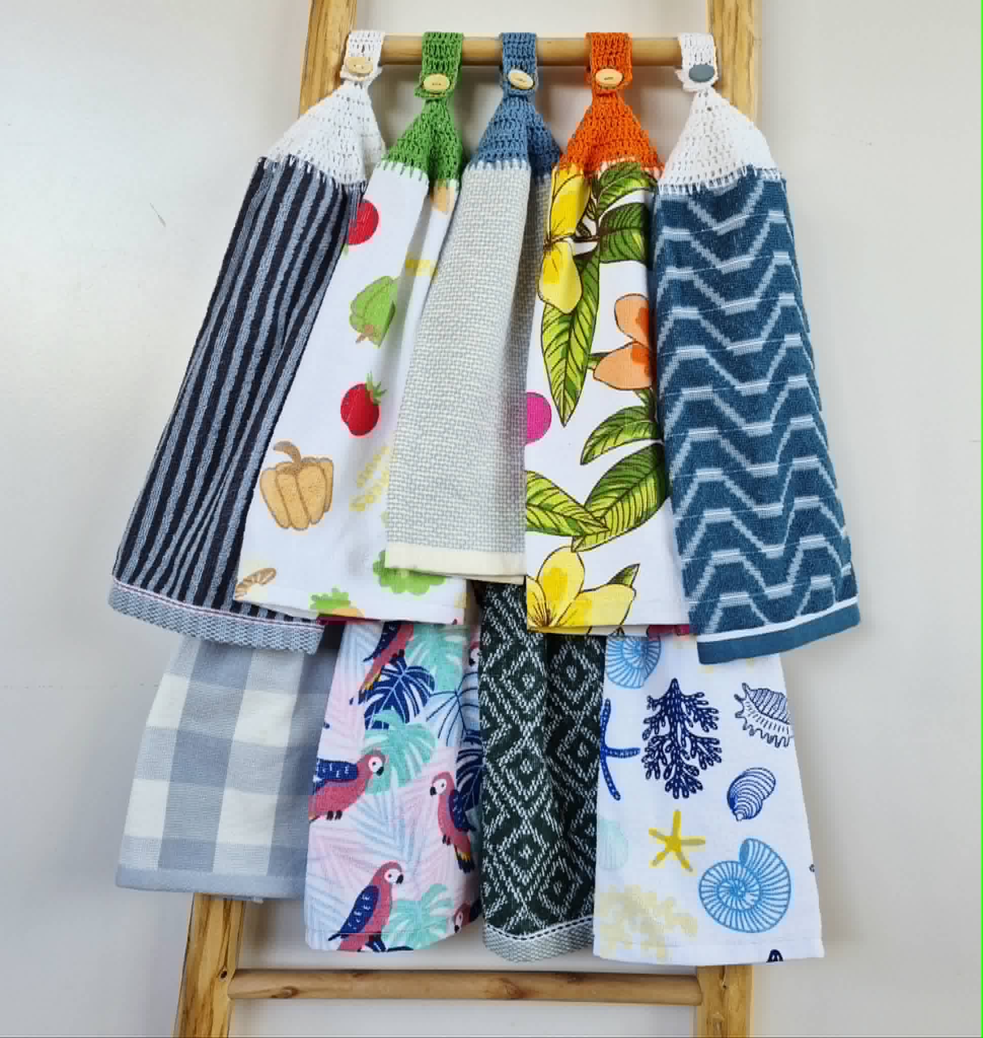 Kitchen Hand Towel | Hanging | Cotton | SINGLE LAYER | 9 Styles - 1-9