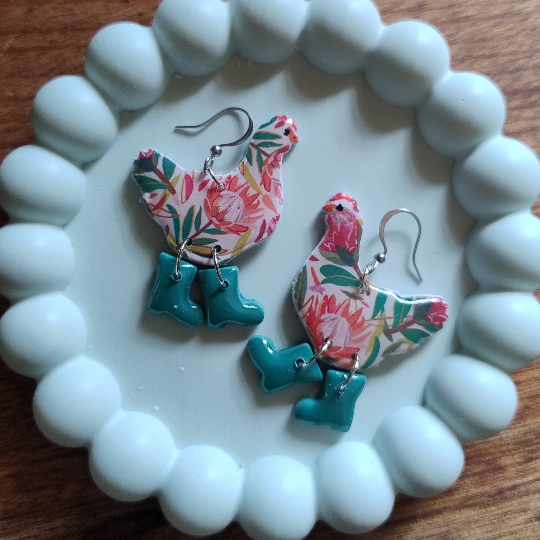 Chickens or Ducks in Boots Earrings