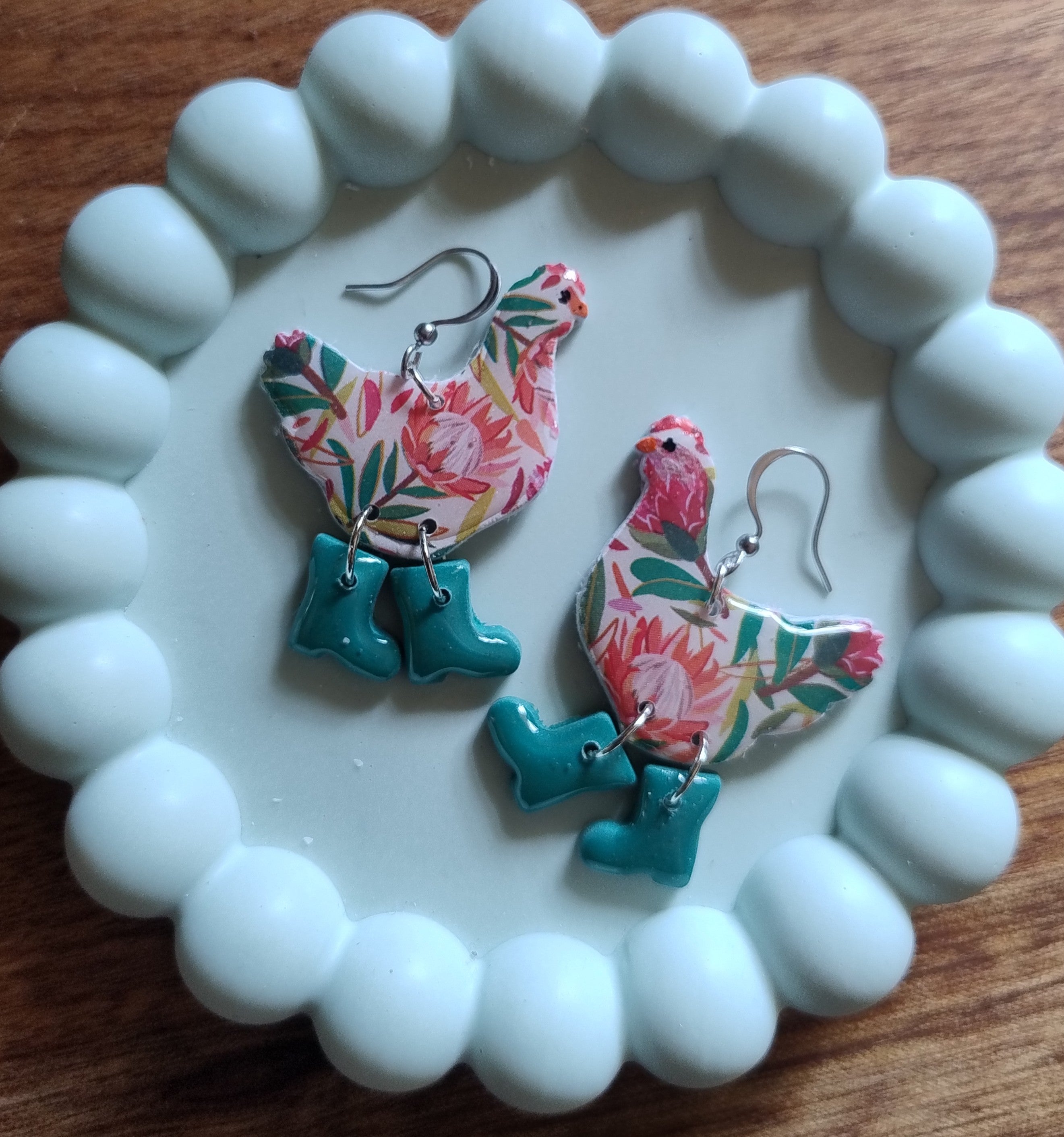 Chickens or Ducks in Boots Earrings