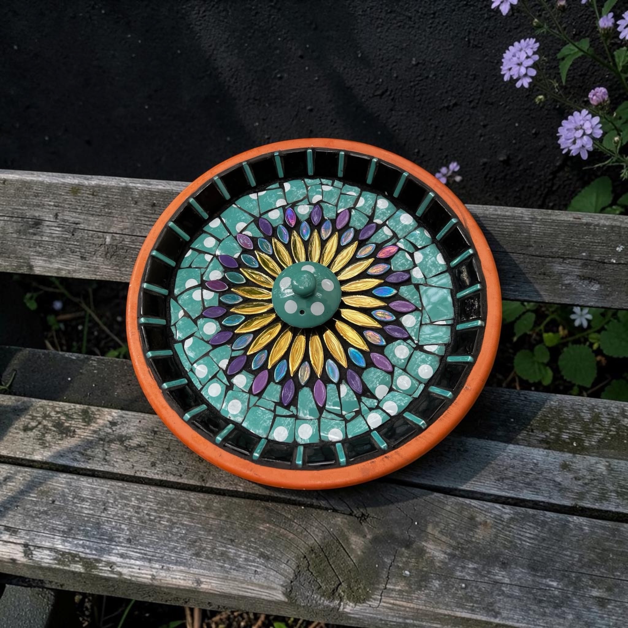 Mosaic Bee Bath.