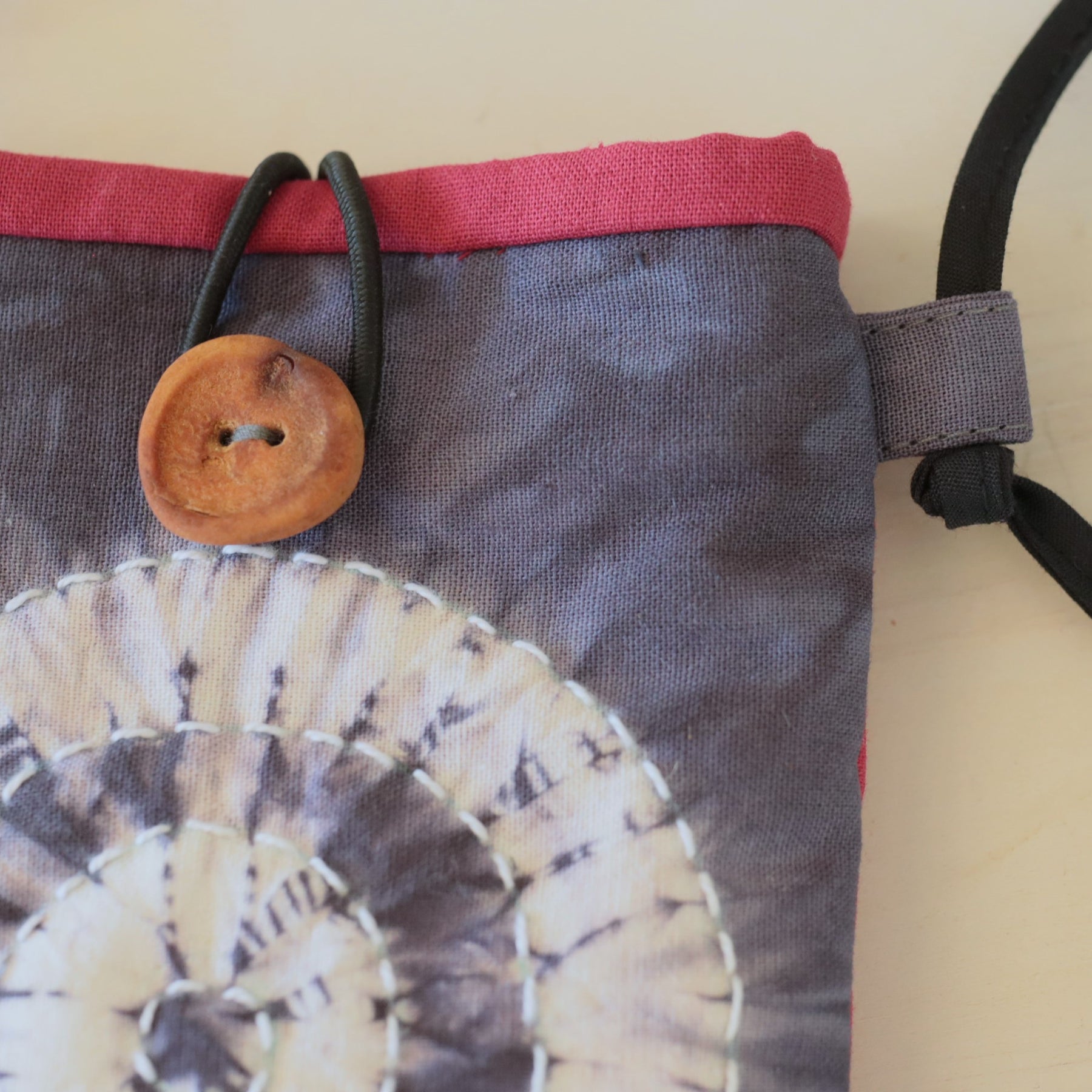 Shibori Tie dyed phone carrier, glasses carrier