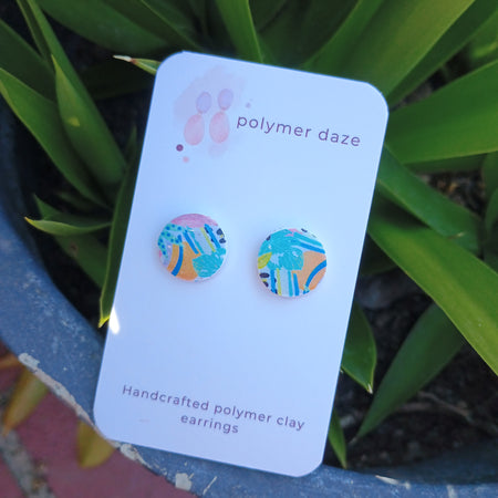 Colourful leopard stud circle earring