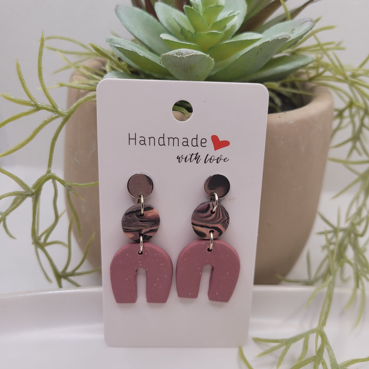 Red Retro Polymer Clay Earring Collection