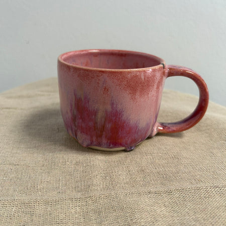 Handmade Ceramic Pink, Drip-Glaze Mug
