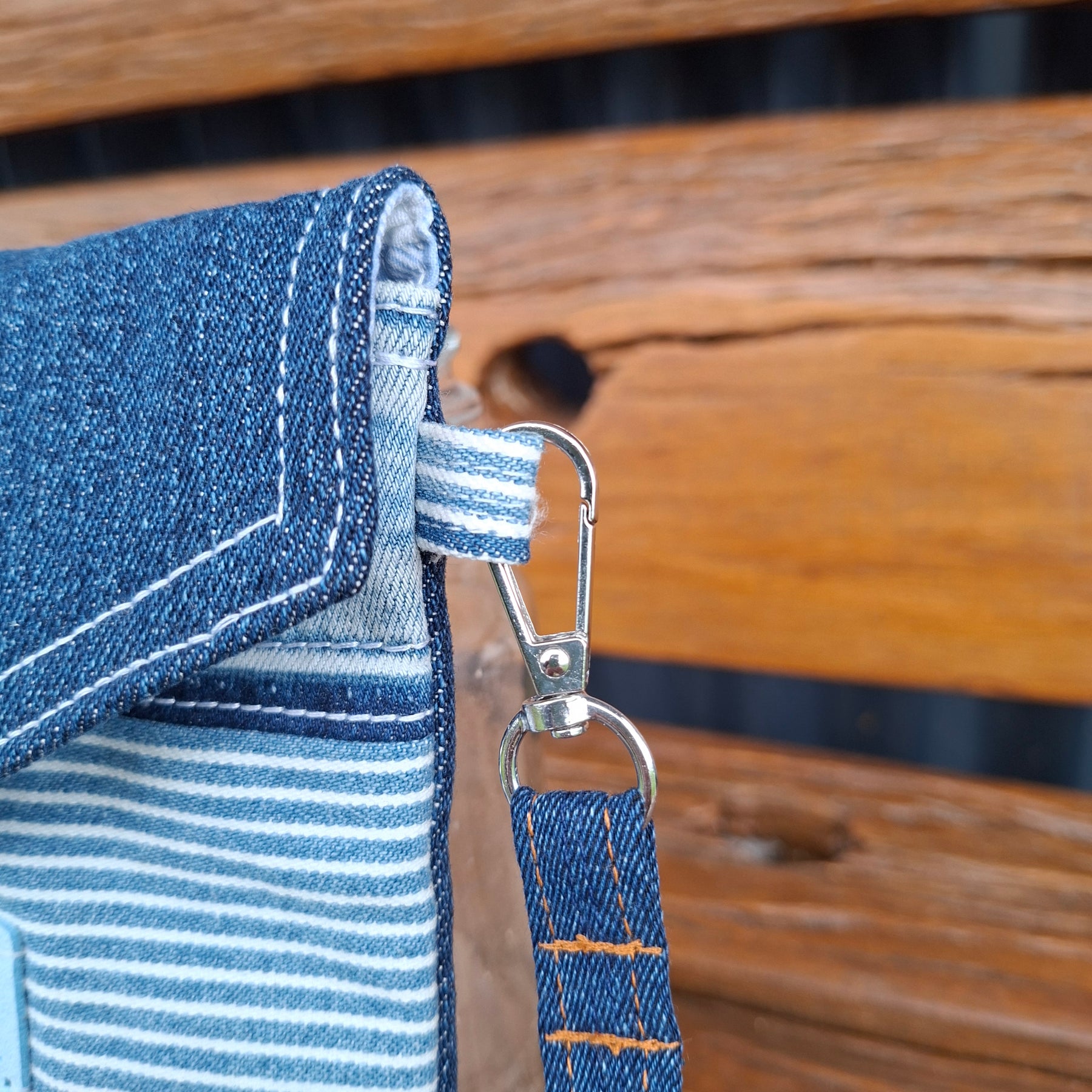 Recycled Denim & Pinstripe and Dark Denim - Mobile Phone or Glasses Case