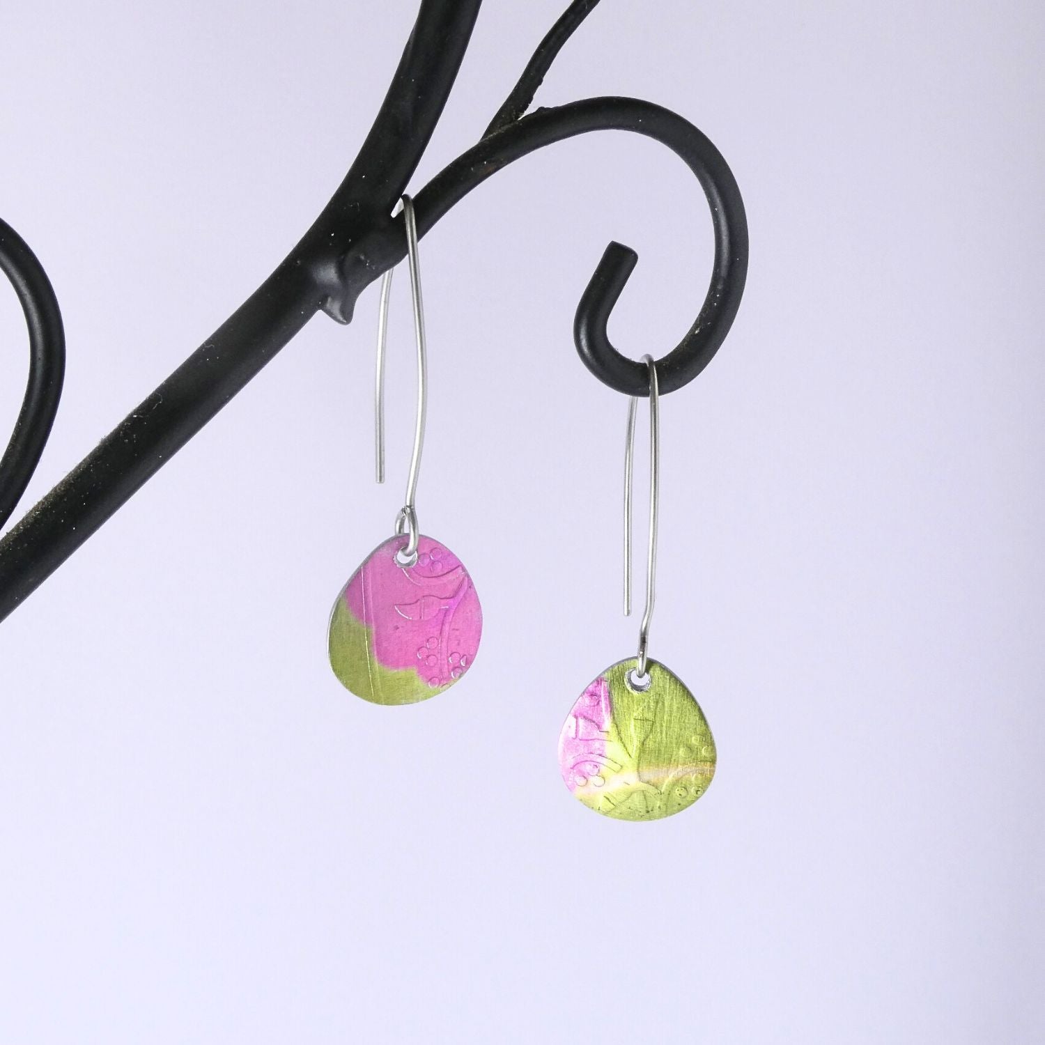 Anodised aluminium earrings Cherry Blossom Collection