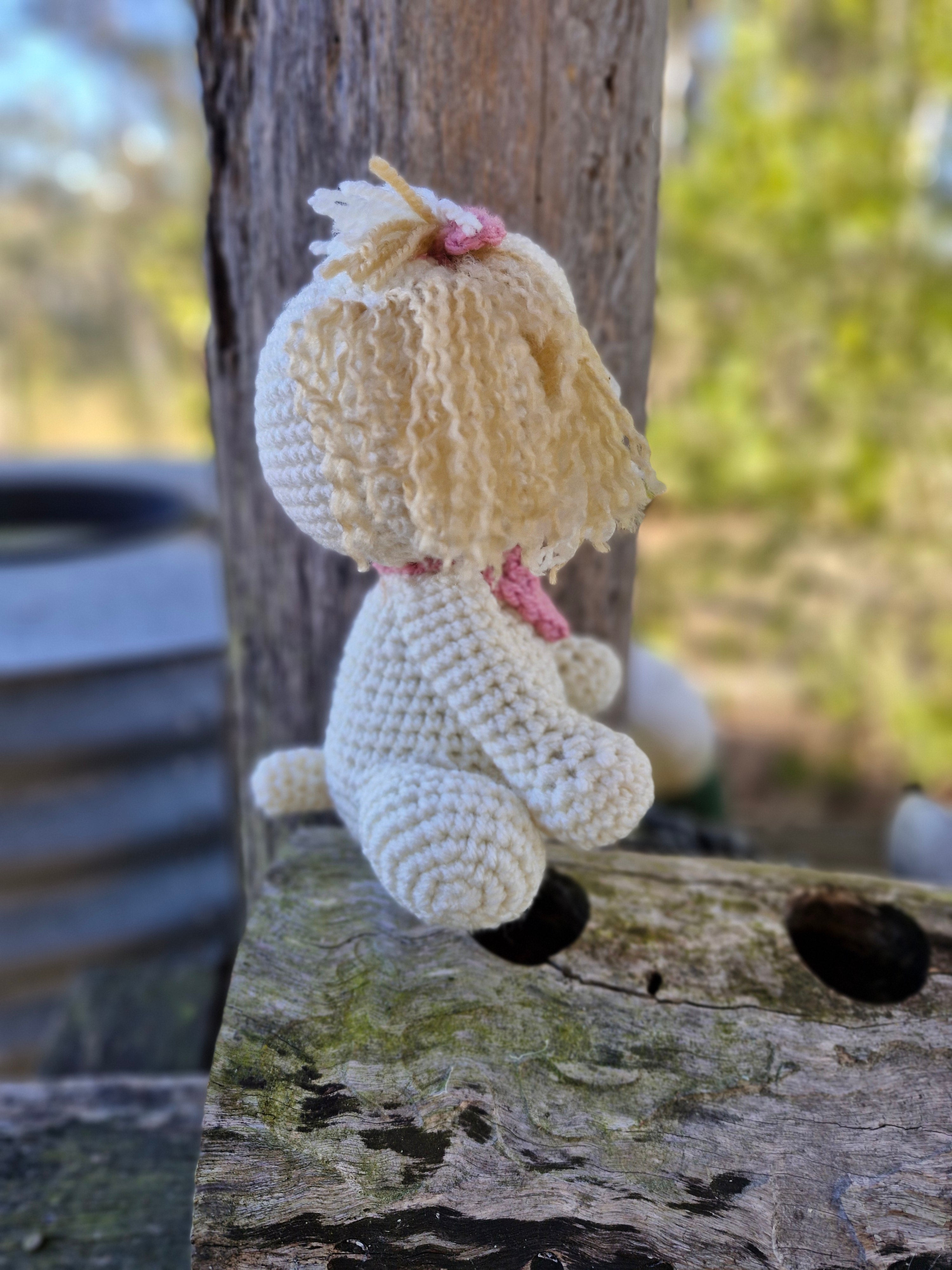 Super cute Handmade Crochet Maltese /Poodle Puppy