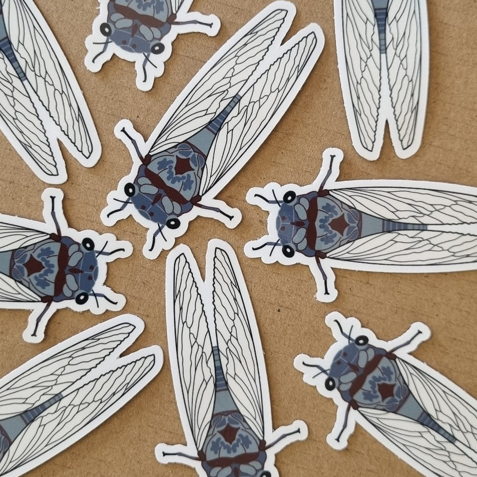 Light Blue Cicada Bug Insect Sticker