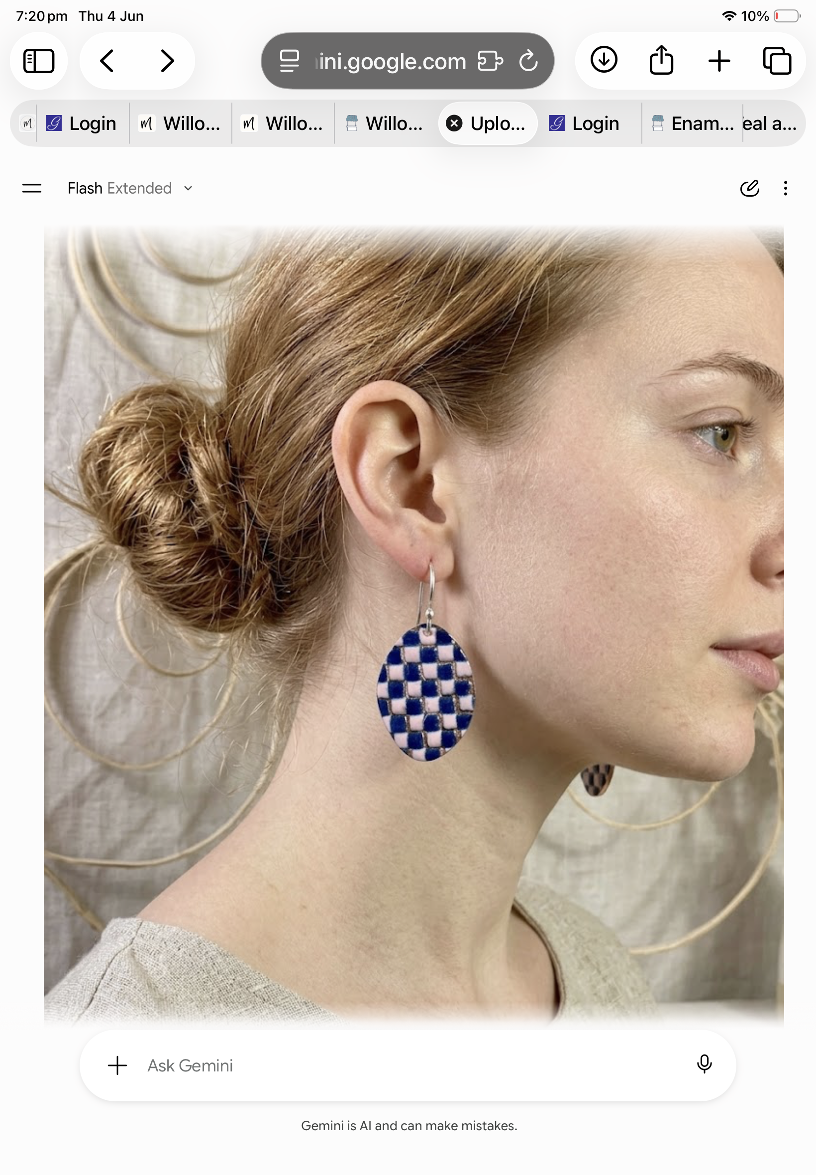 Patchwork enamel earrings. 5 colour ways