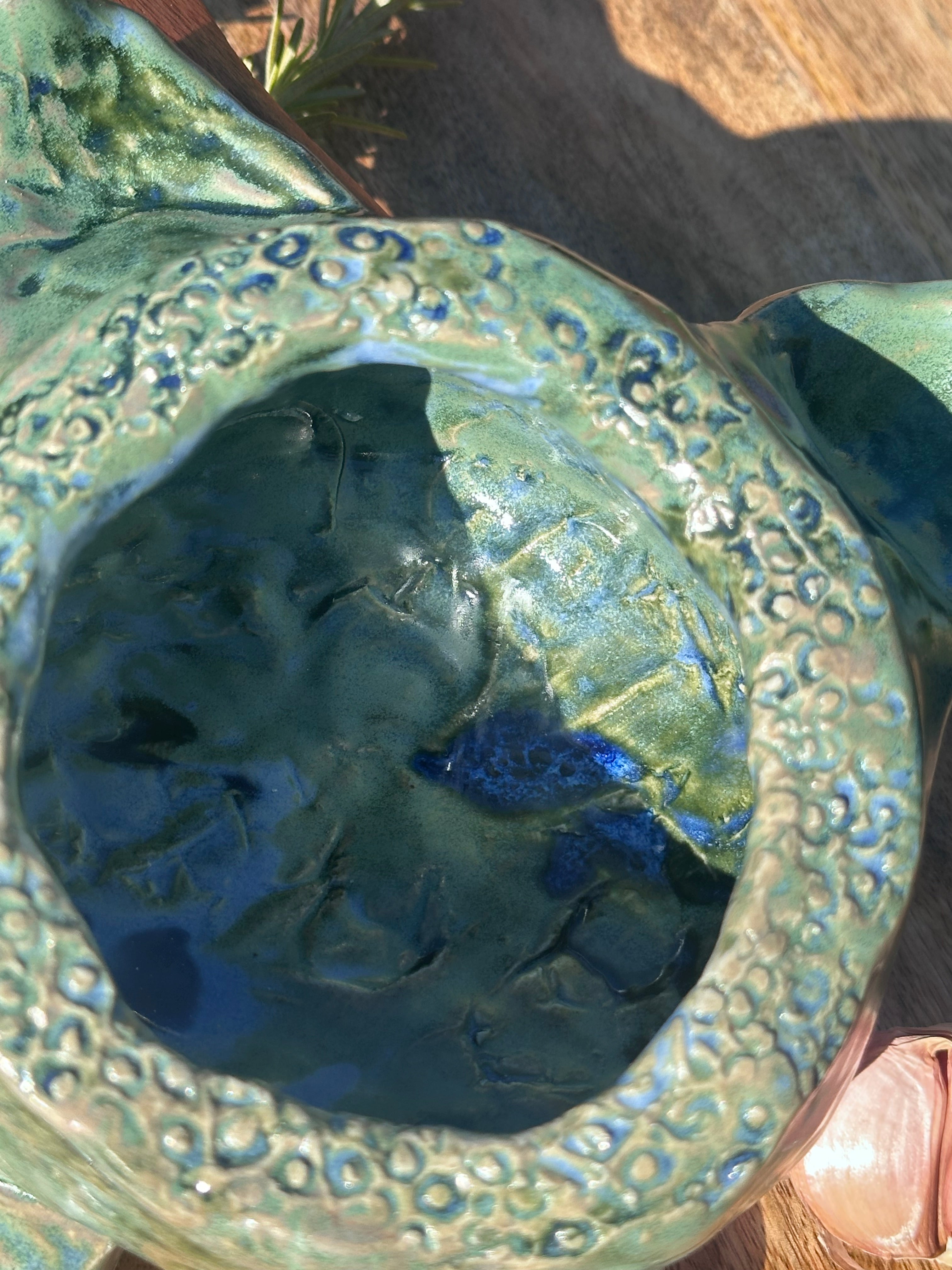 Large Pig Salt Cellar Pot - Ocean