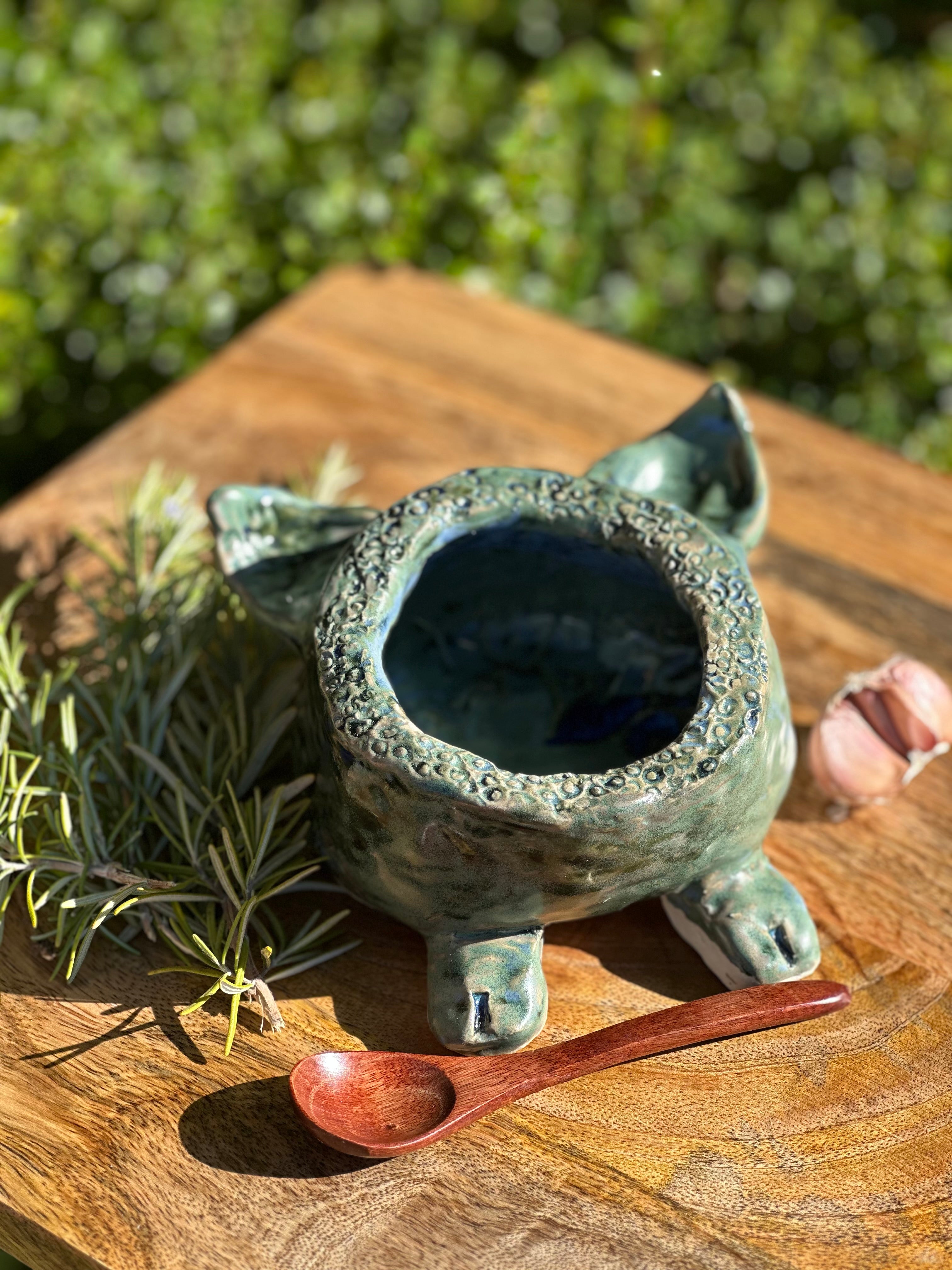 Large Pig Salt Cellar Pot - Ocean