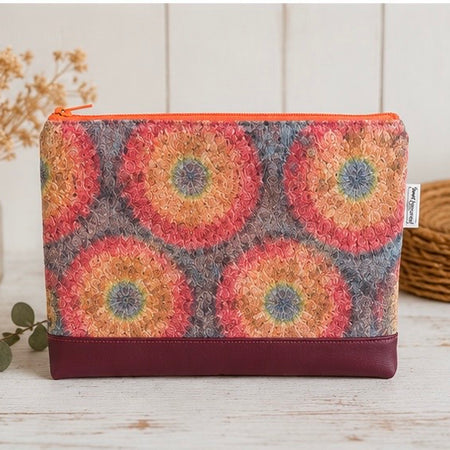 One of a Kind - Handmade Mandala Cosmetic and Accessory Pouch - Faux Cork