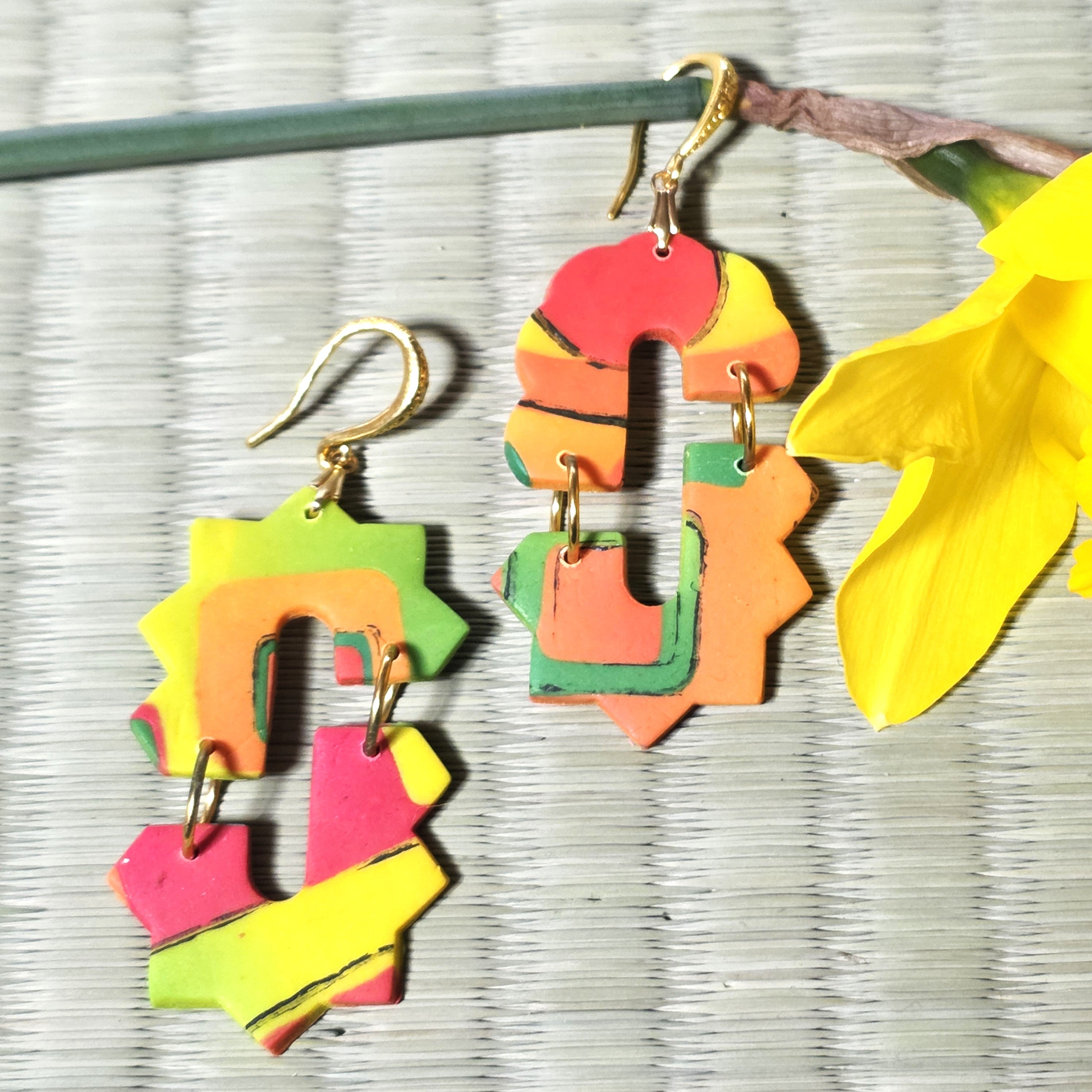 Bright Polymer Clay Earrings
