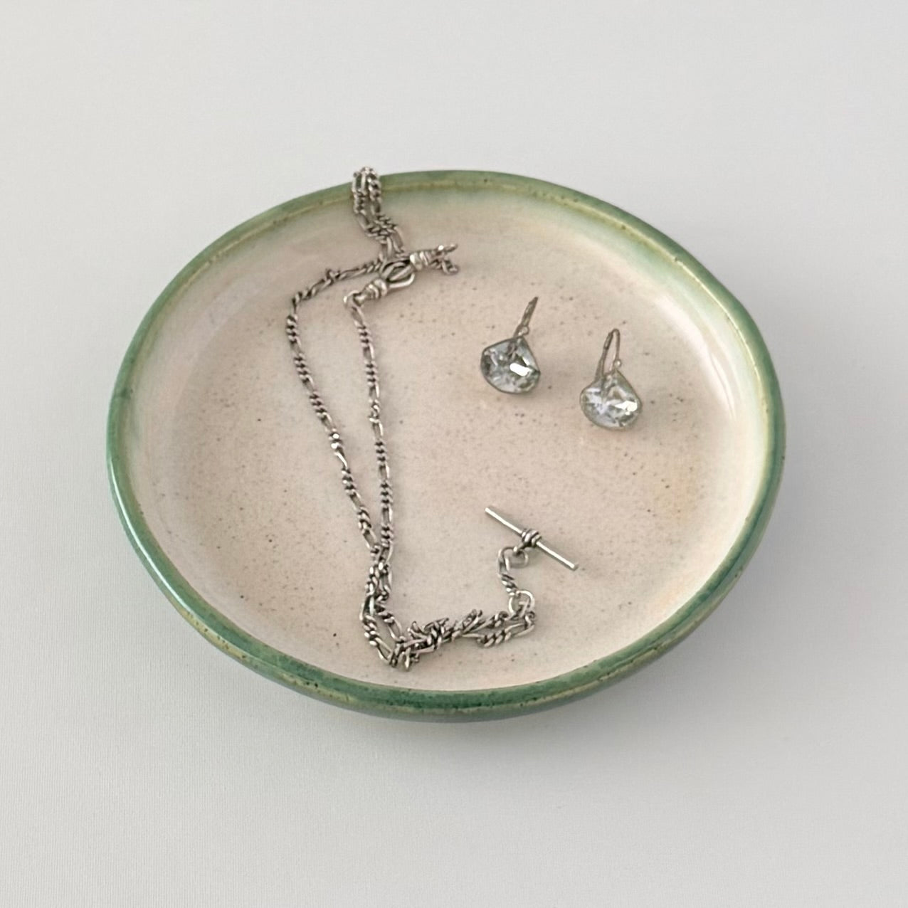 Trinket Dish - Green Rim