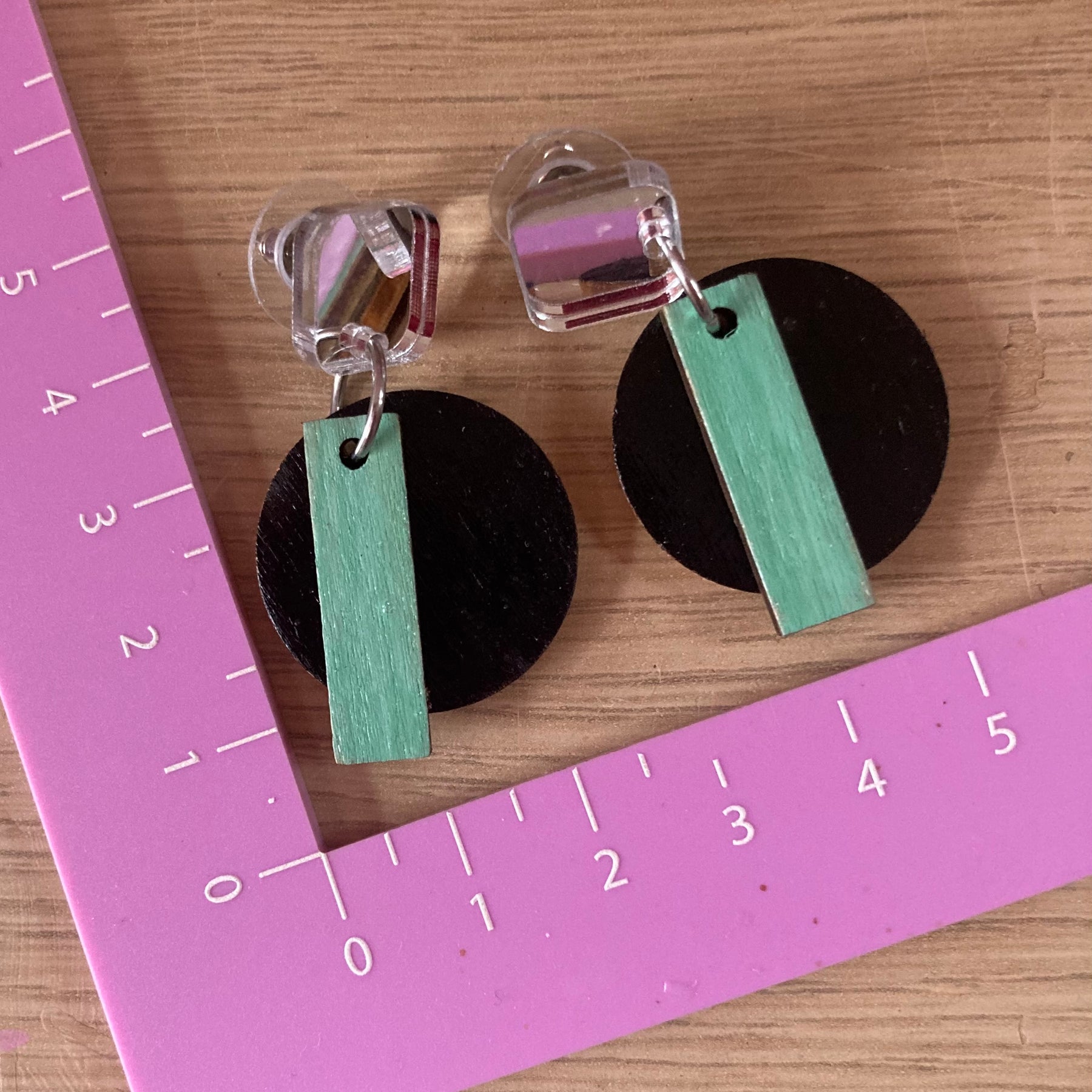 Handpainted geometric earrings