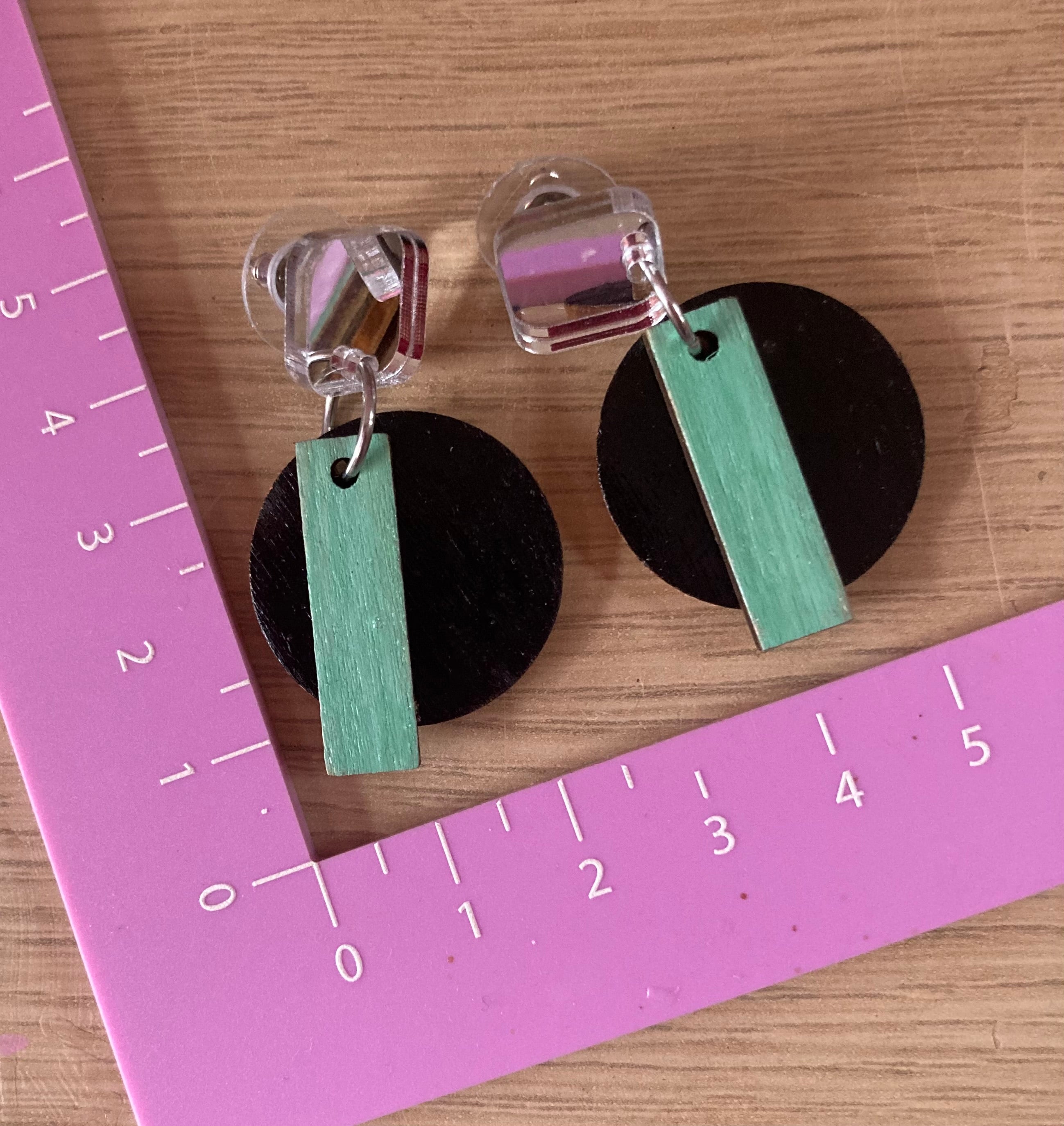 Handpainted geometric earrings