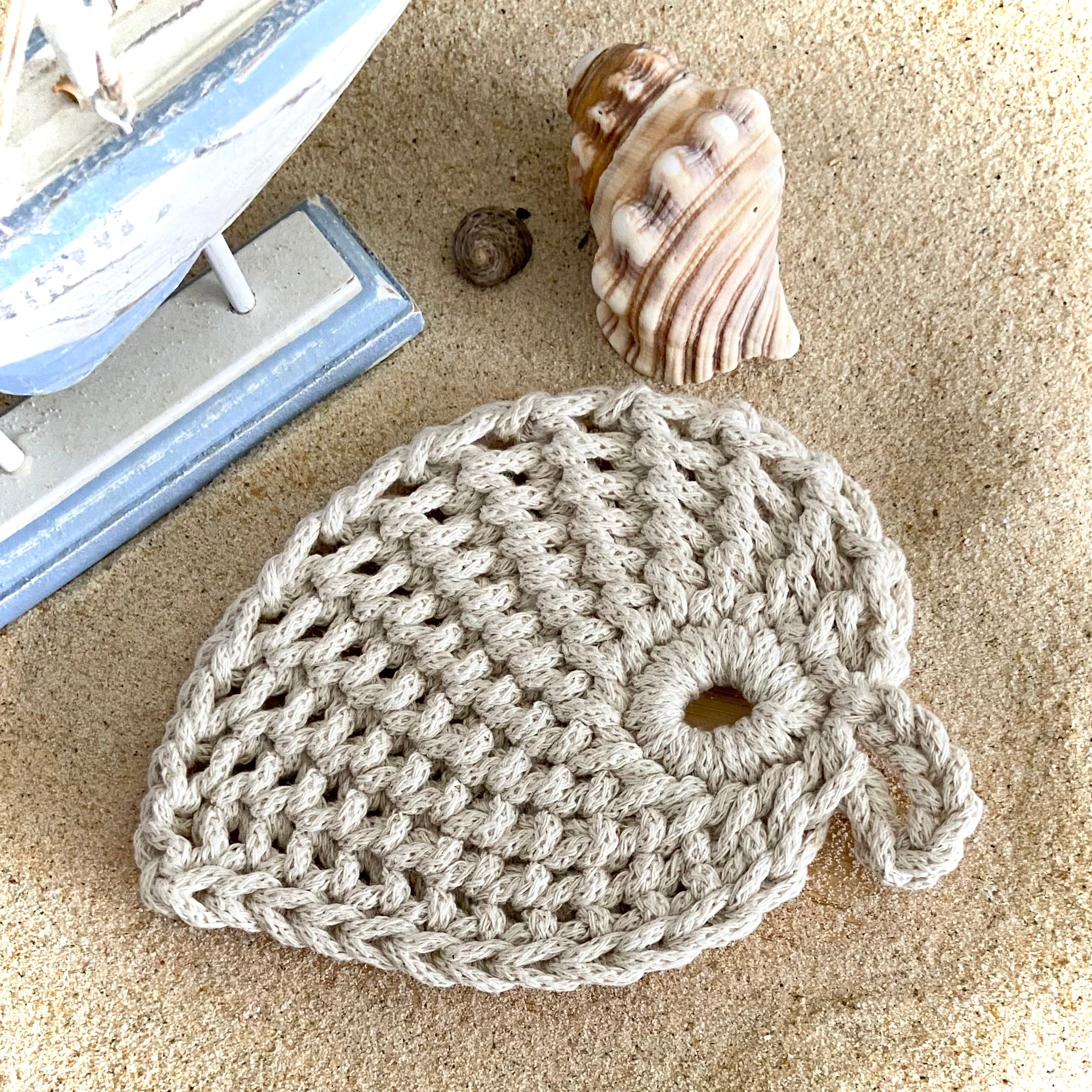 Crochet Leaf Coasters - Set of 4 - Coastal