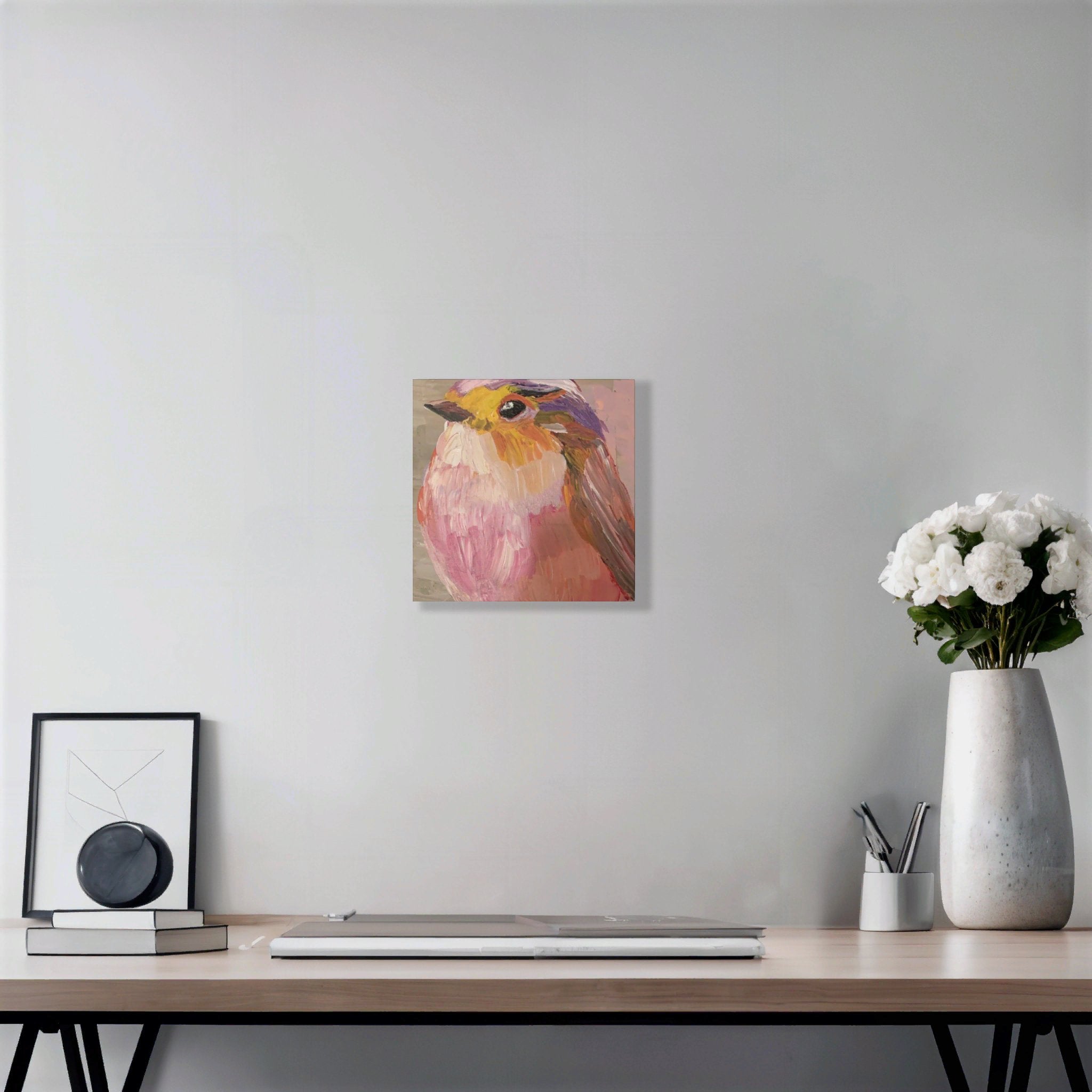 Pink Robin Wall Art Original Painting