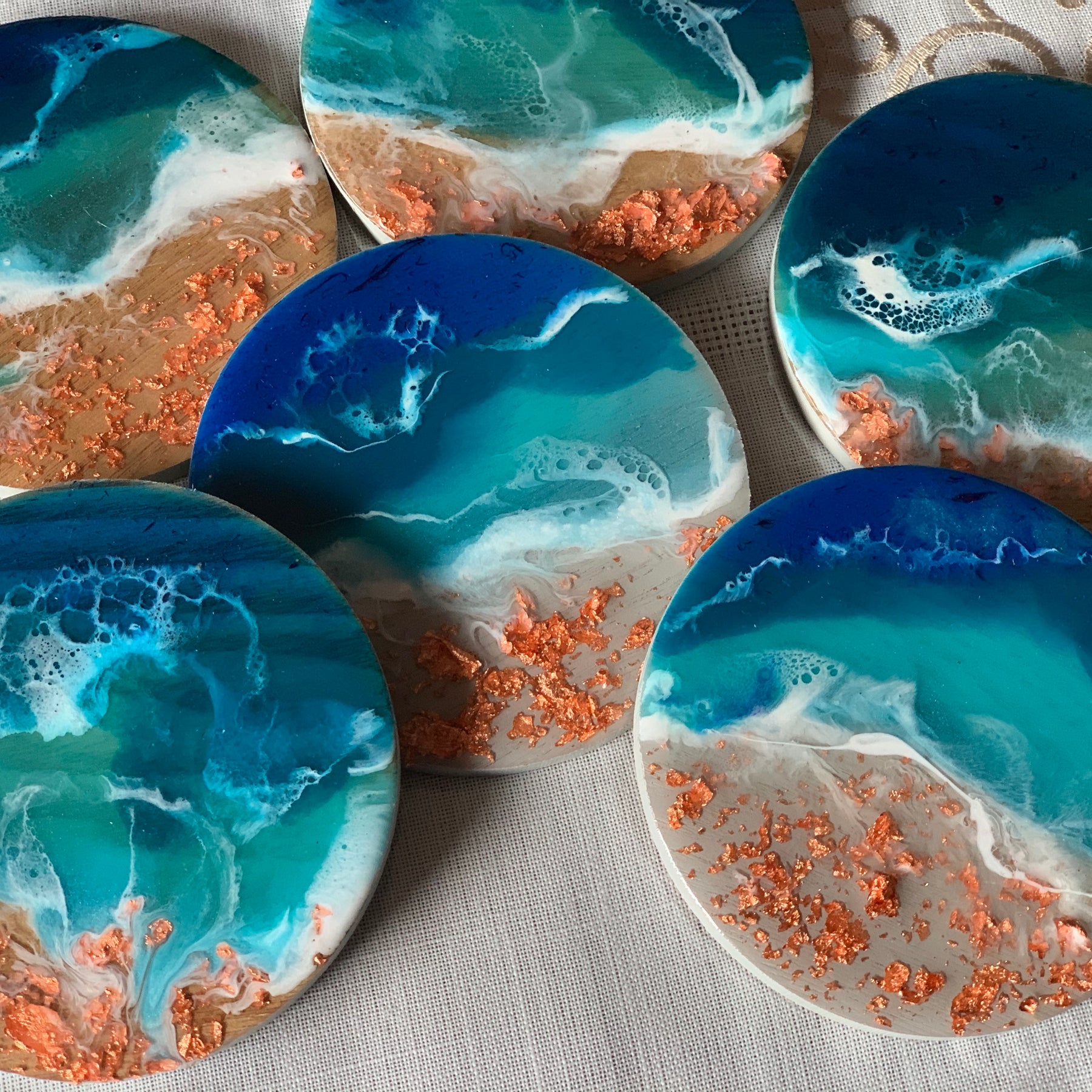 Coasters | coastal love | beach beauty | resin coasters | oceans | gift for her | gift ideas