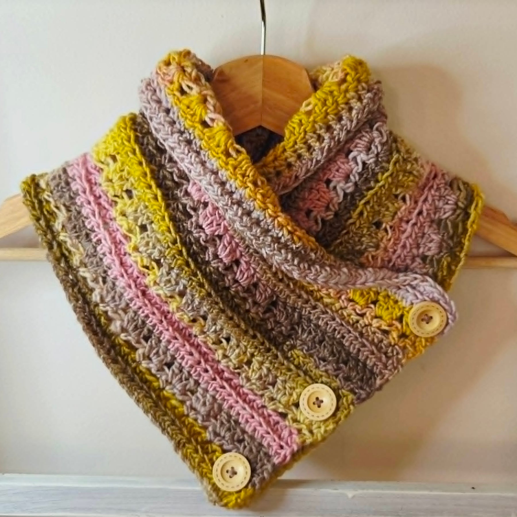 Handmade Adult Neckwarmer | Crochet | Rainbow Pastel Tones