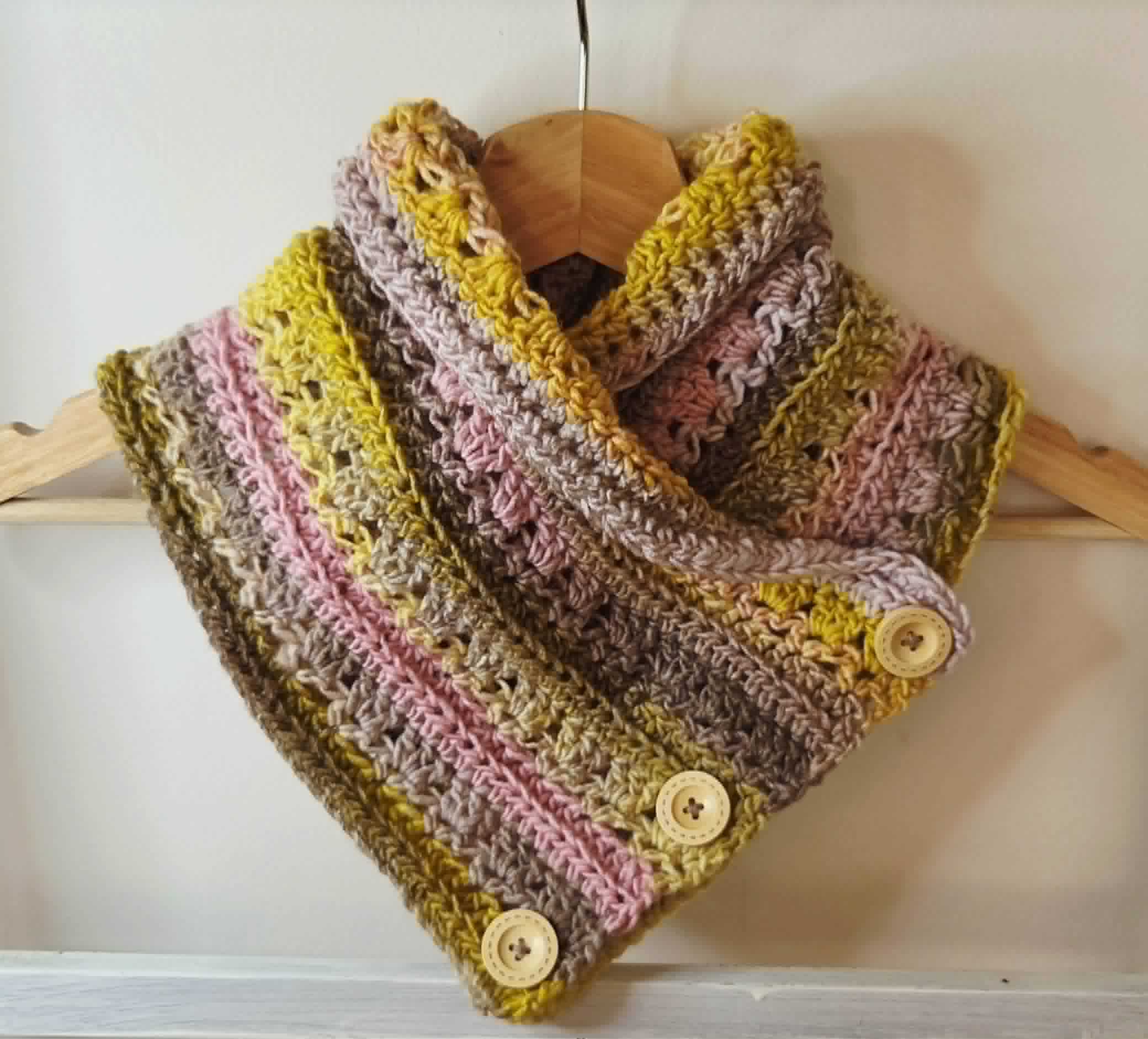Handmade Adult Neckwarmer | Crochet | Rainbow Pastel Tones