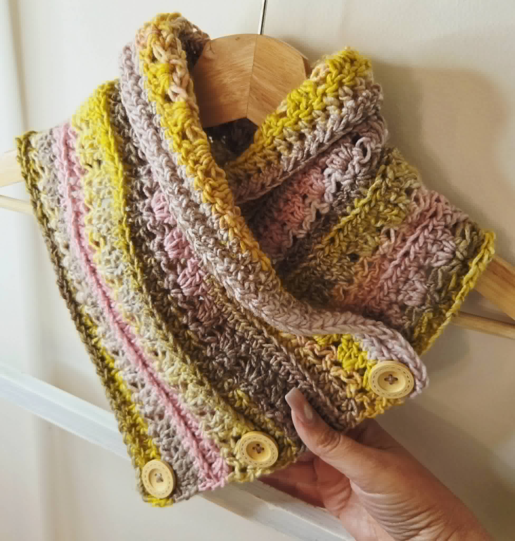 Handmade Adult Neckwarmer | Crochet | Rainbow Pastel Tones