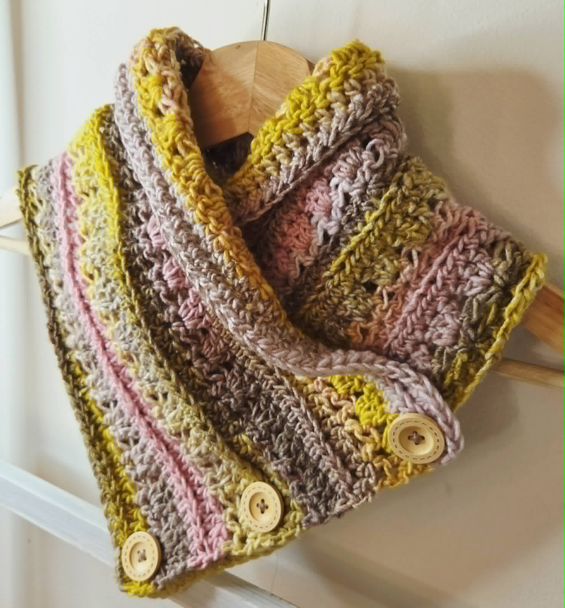 Handmade Adult Neckwarmer | Crochet | Rainbow Pastel Tones