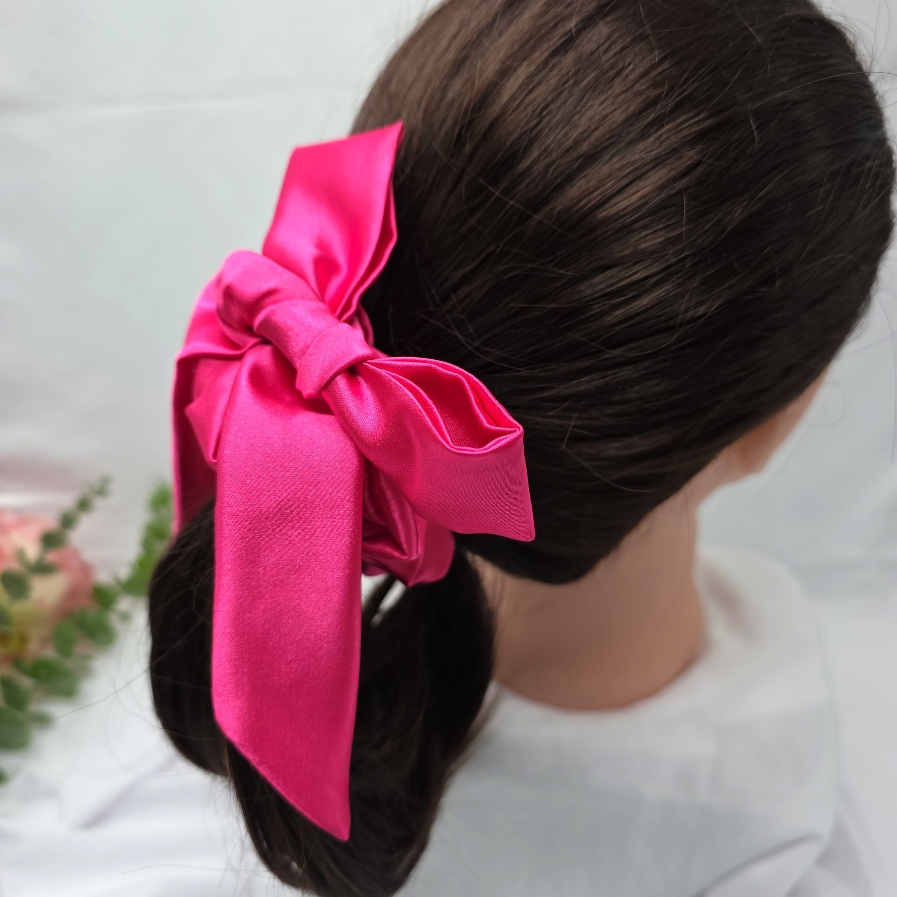 Satin Scrunchie Bow, Handmade Hair Ties, Hair Accessories