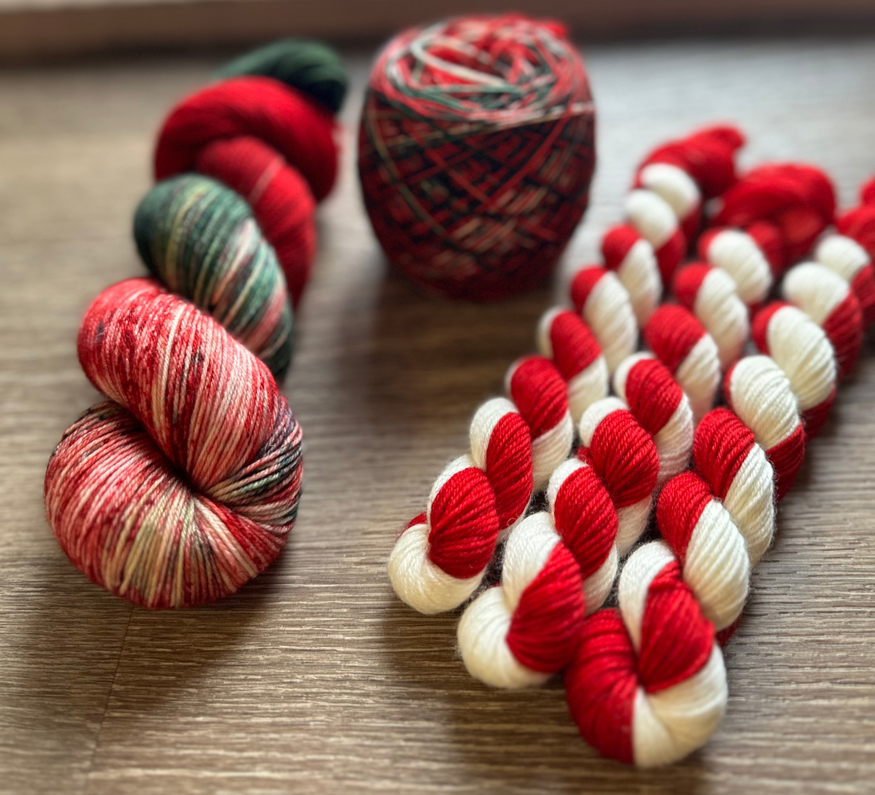 Christmas Yarn - 4ply Deluxe Hand Dyed Christmas Sock Yarn