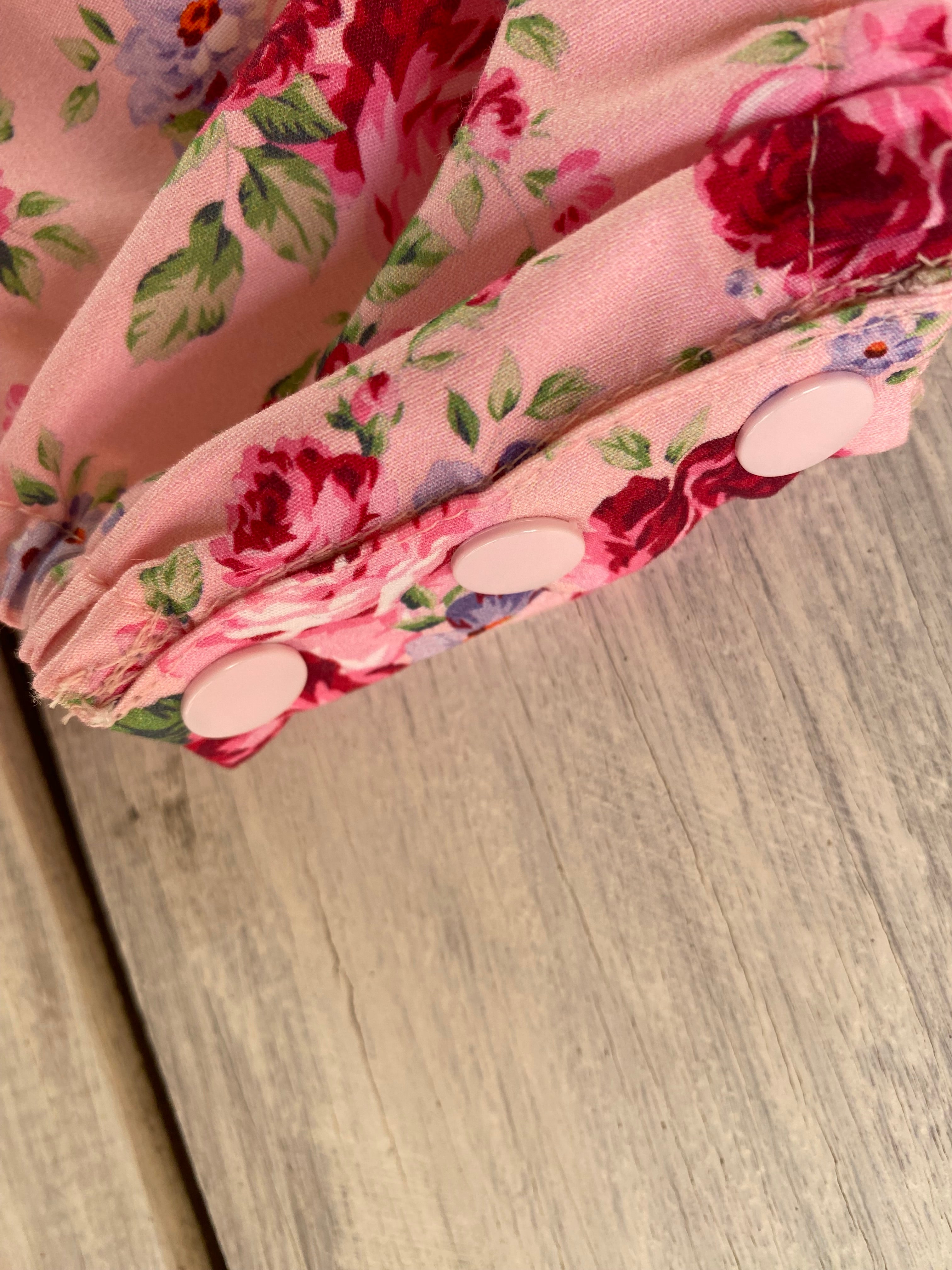 Pink Dahlia Romper Handmade Size 00