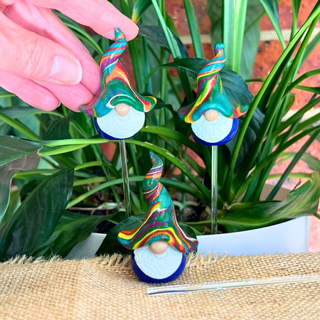 Whimsical polymer gnome trio - Frozzle, Kipper & Snop