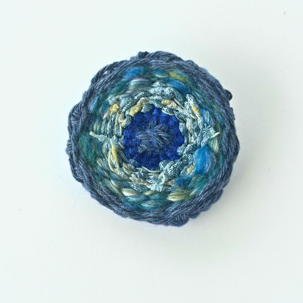 Handwoven Blue Brooch