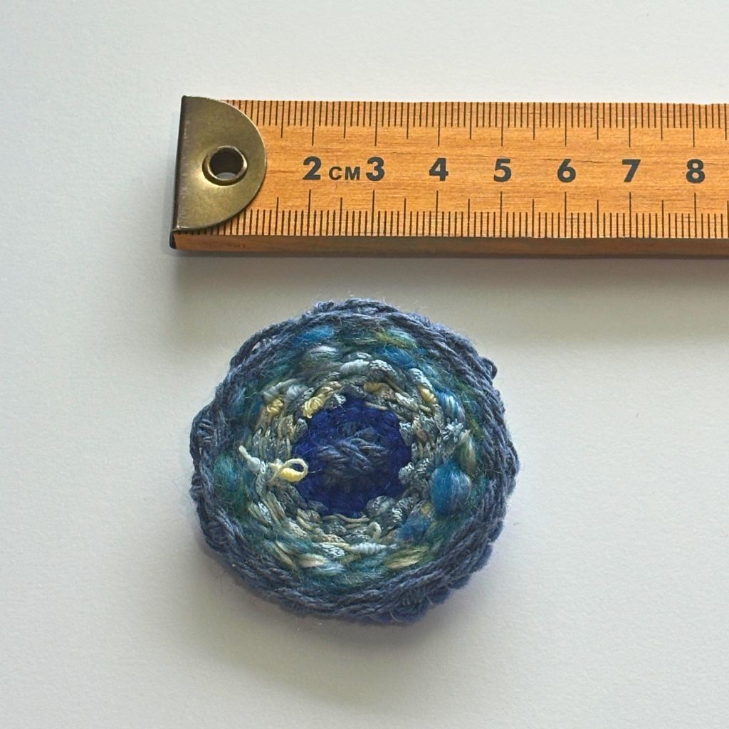 Handwoven Blue Brooch