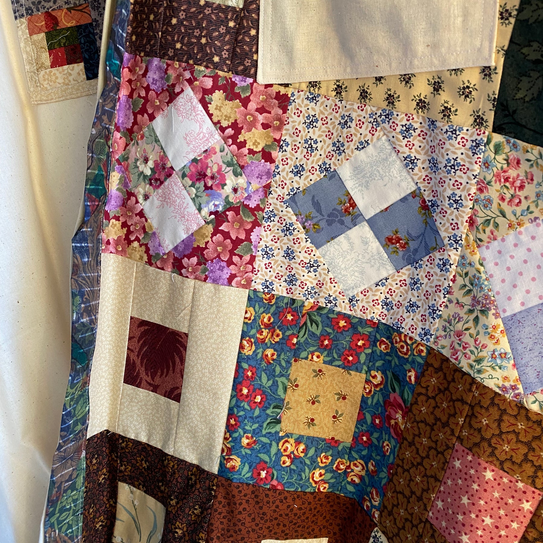 Upcycled patchwork made on Issay Miyake pattern
