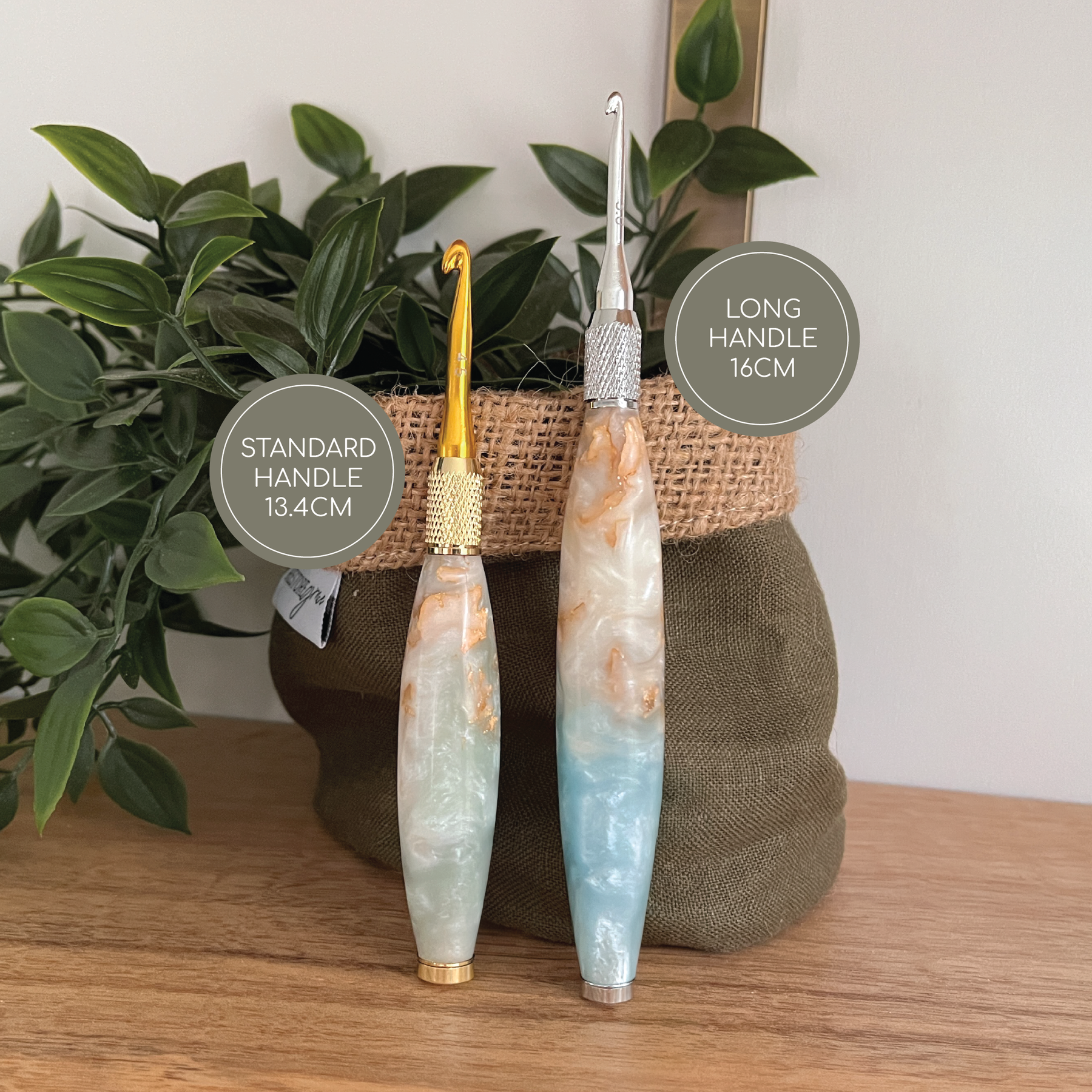Custom Resin Interchangeable Crochet Hook Handle Set - Standard Handle